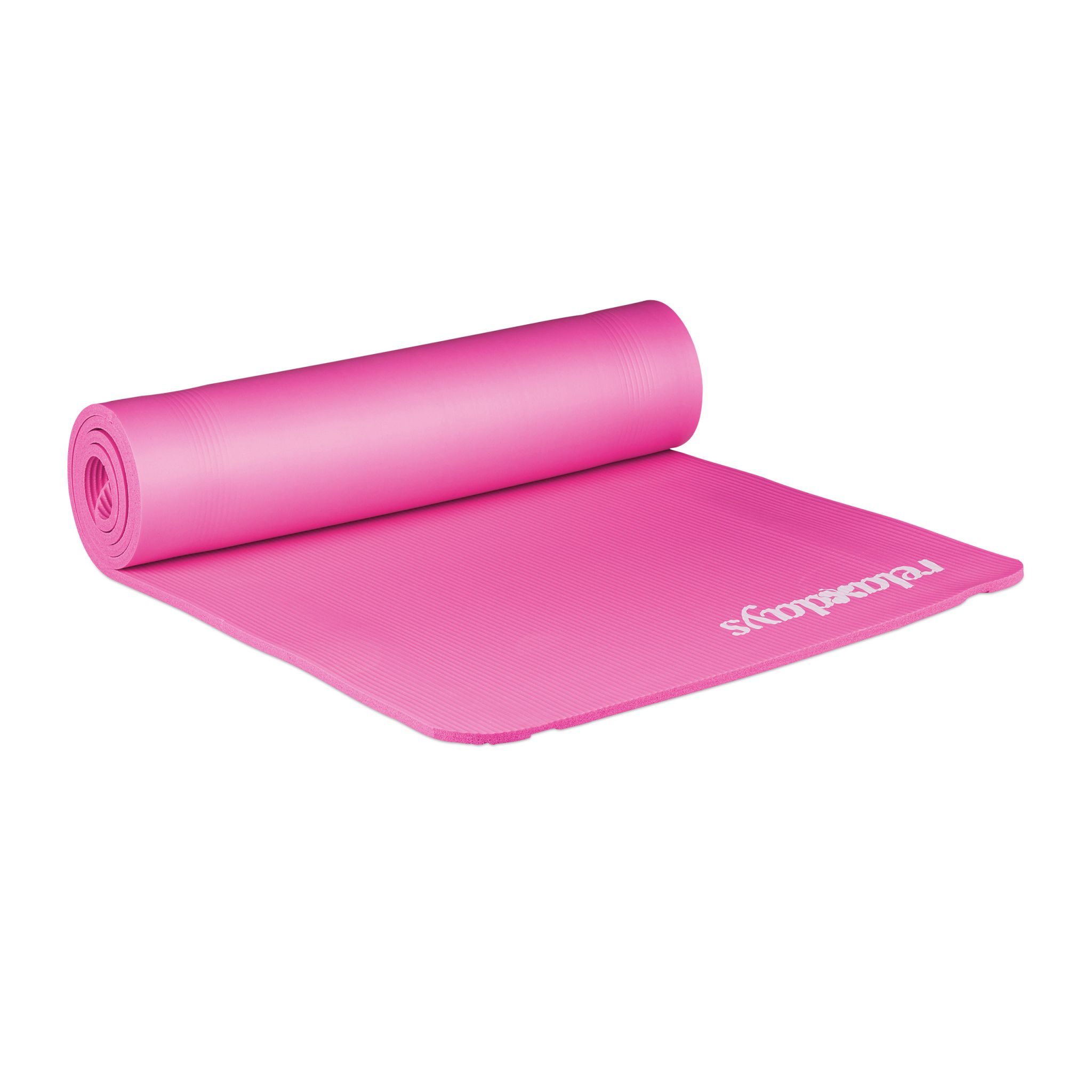 Yogamatte 1cm dick einfarbig Weiss-Pink