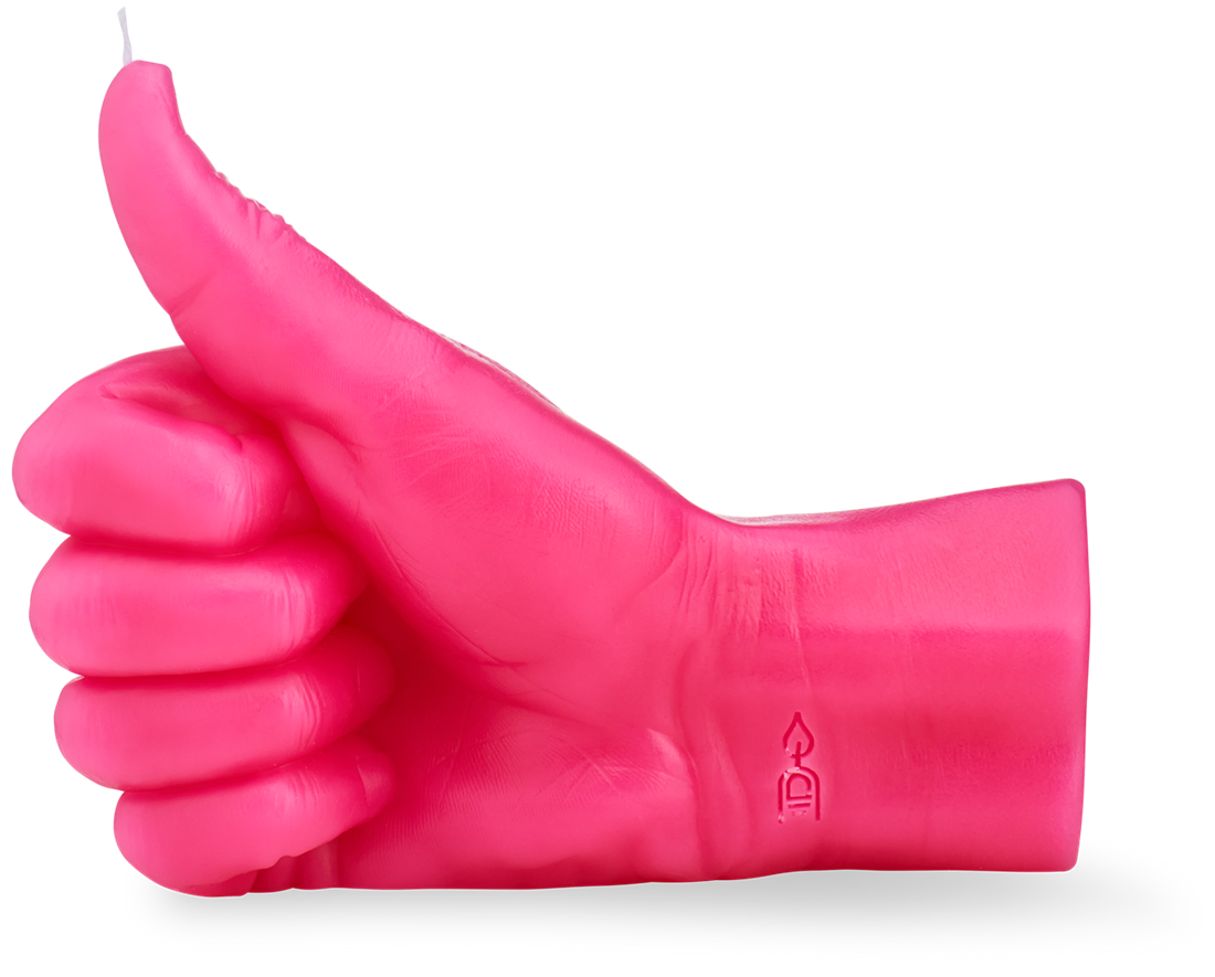Kerze Thumbs Up Pink