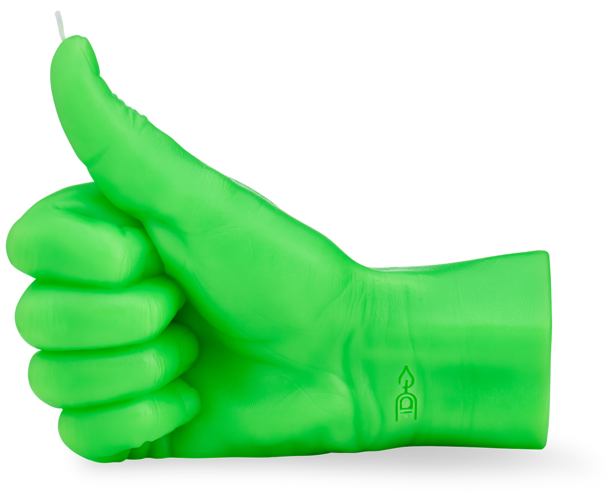 Kerze Thumbs Up Neon Grün