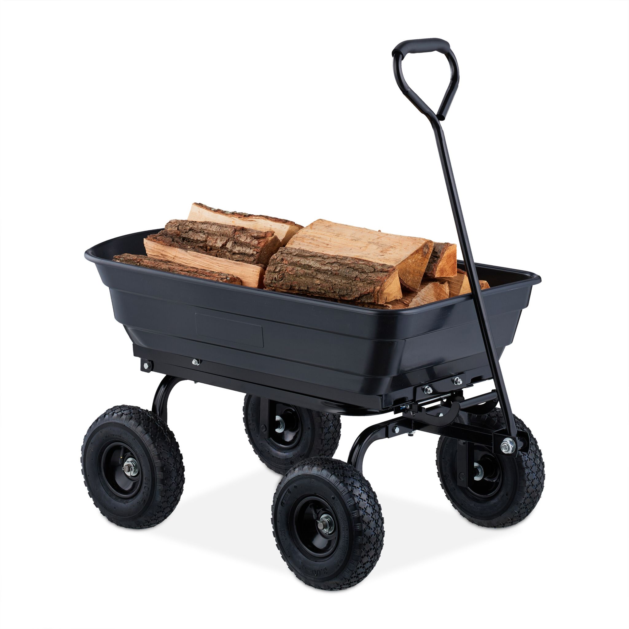 Gartenwagen mit Kippfunktion Schwarz