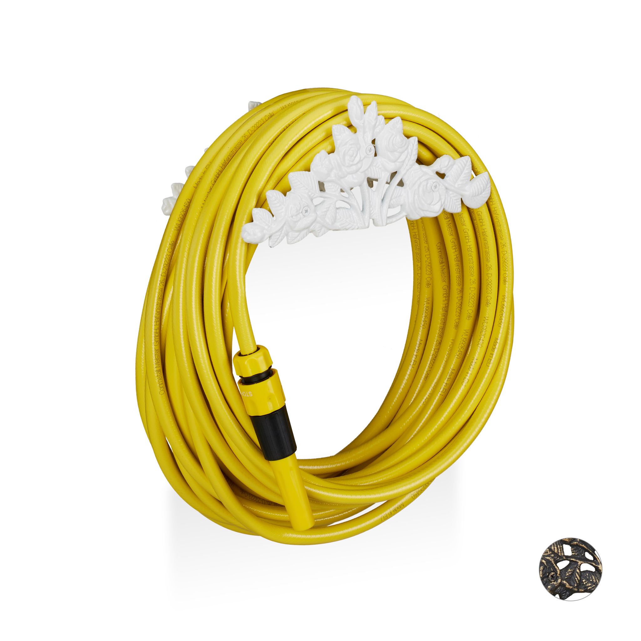 Schlauchhalter Antik Rosen Weiss