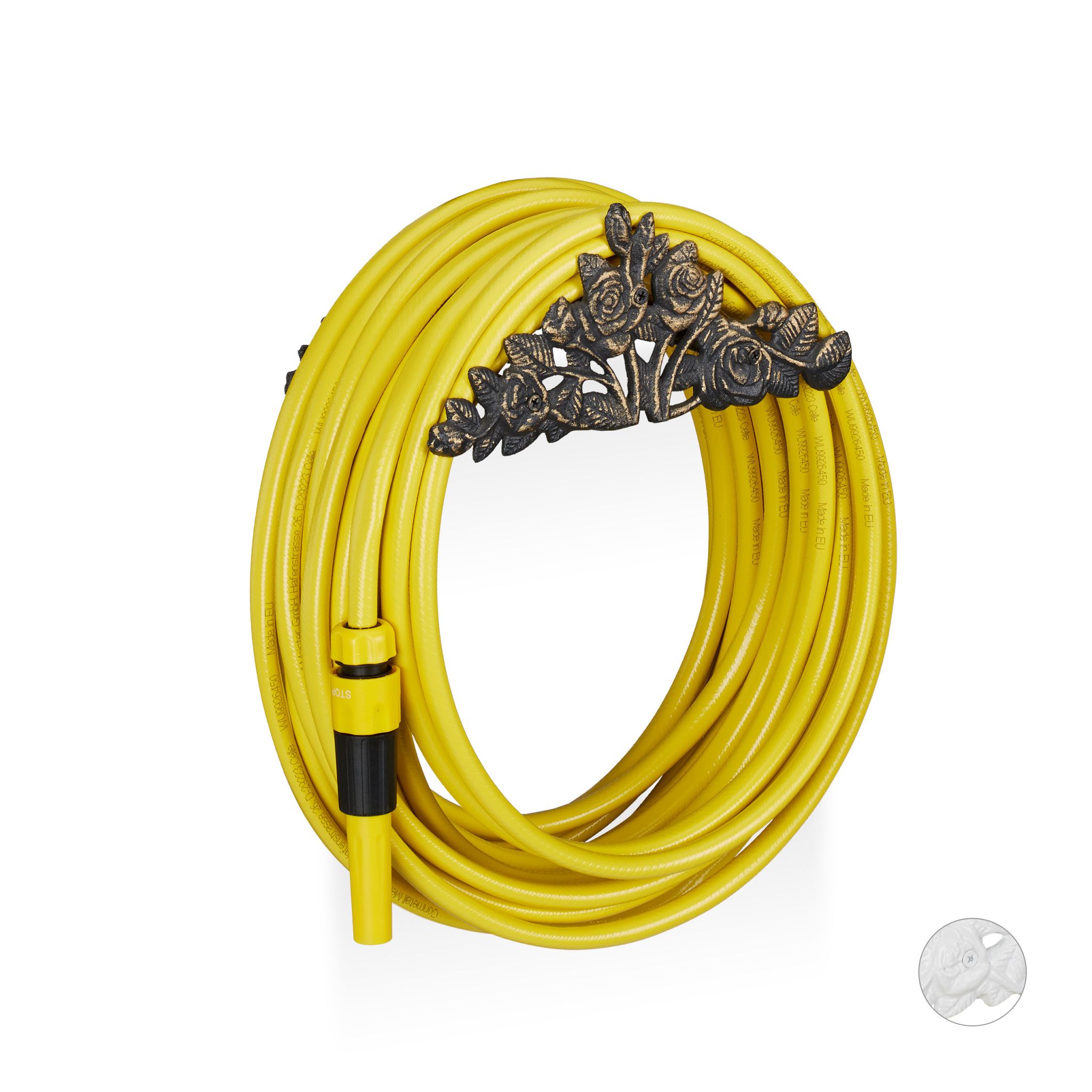 Schlauchhalter Antik Rosen Braun