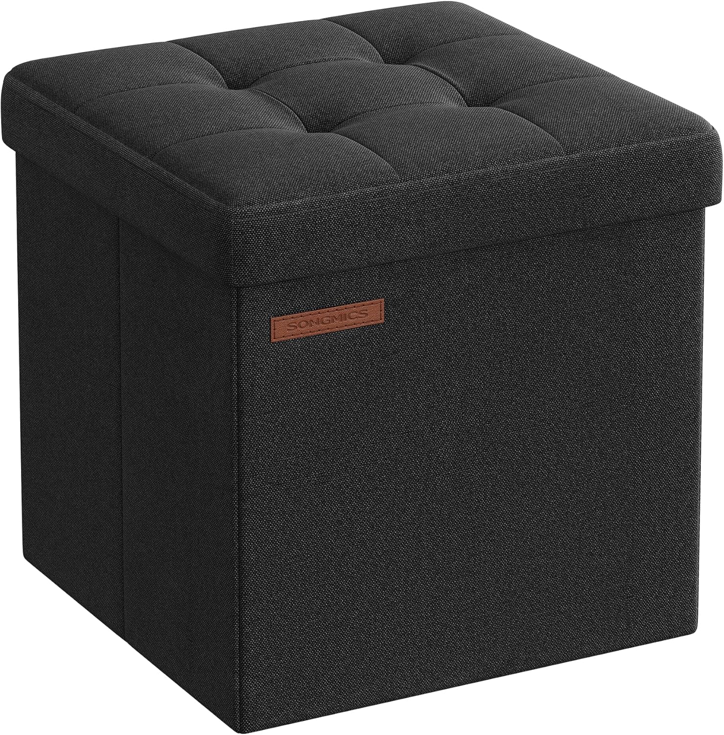 Sitzhocker mit Stauraum 30x30x30 cm Schwarz faltbar