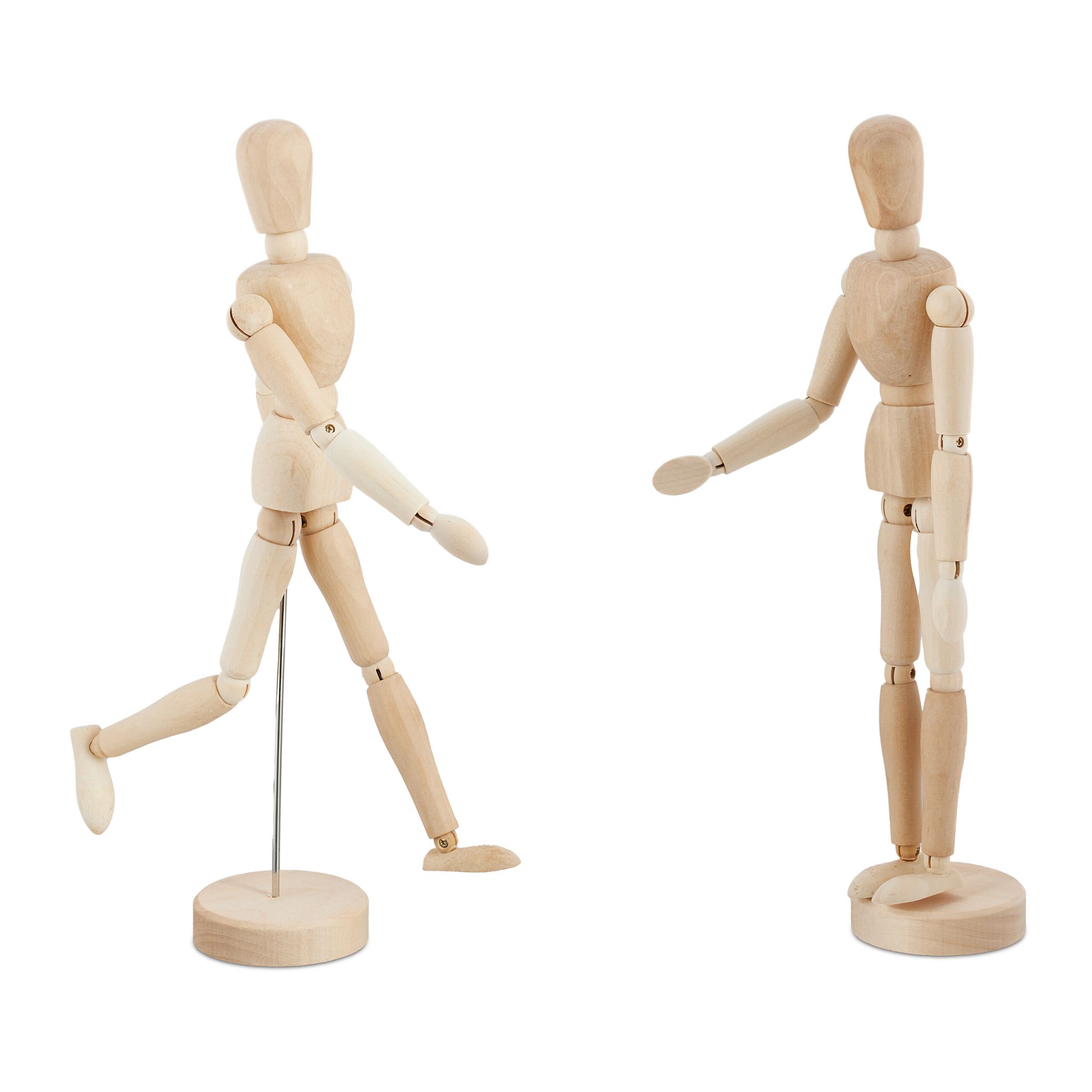 Gliederpuppe 30cm 2er-Set Hellbraun-Silber