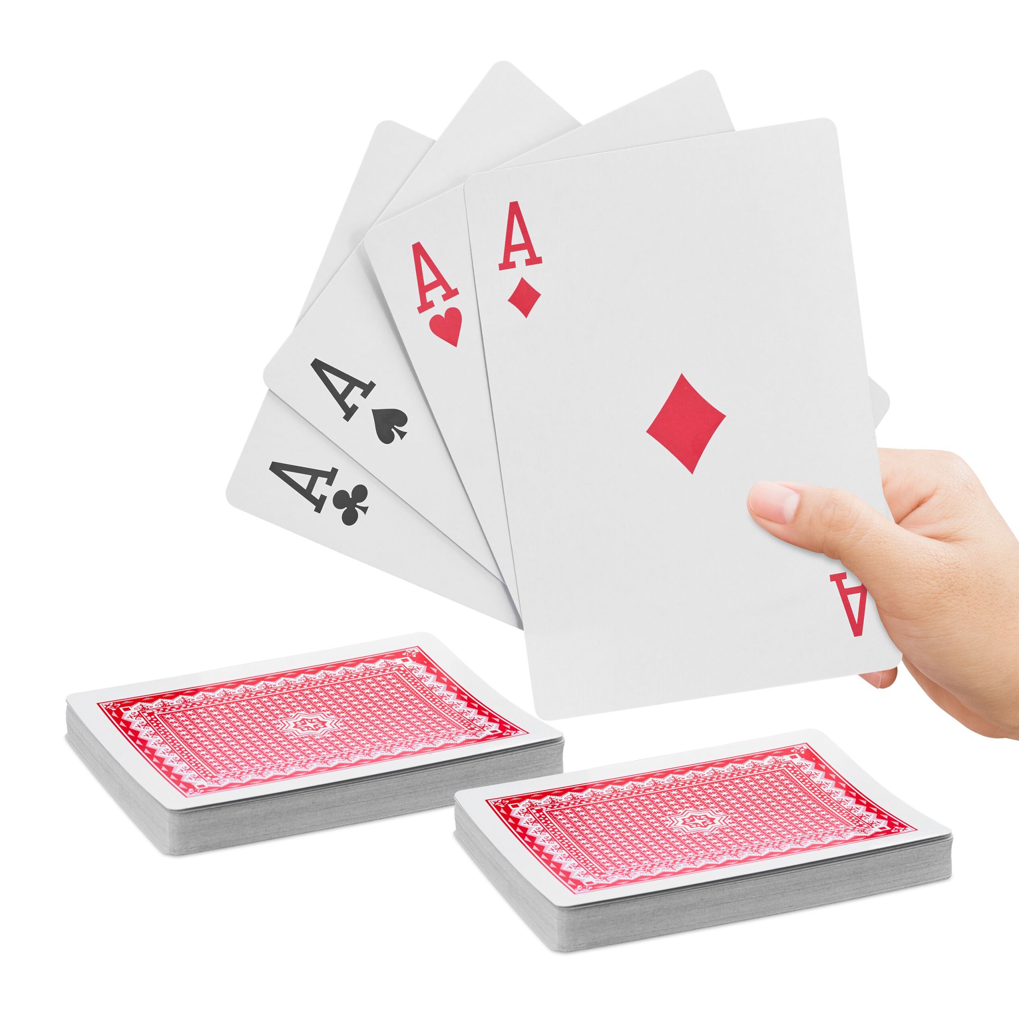 Jumbo Spielkarten 2 Decks Weiss-Rot-Schwarz