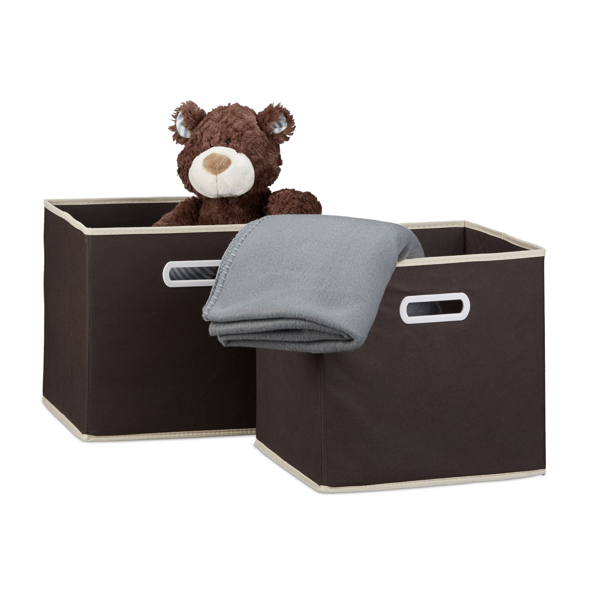 Faltbox 2er-Set Creme-Dunkelbraun