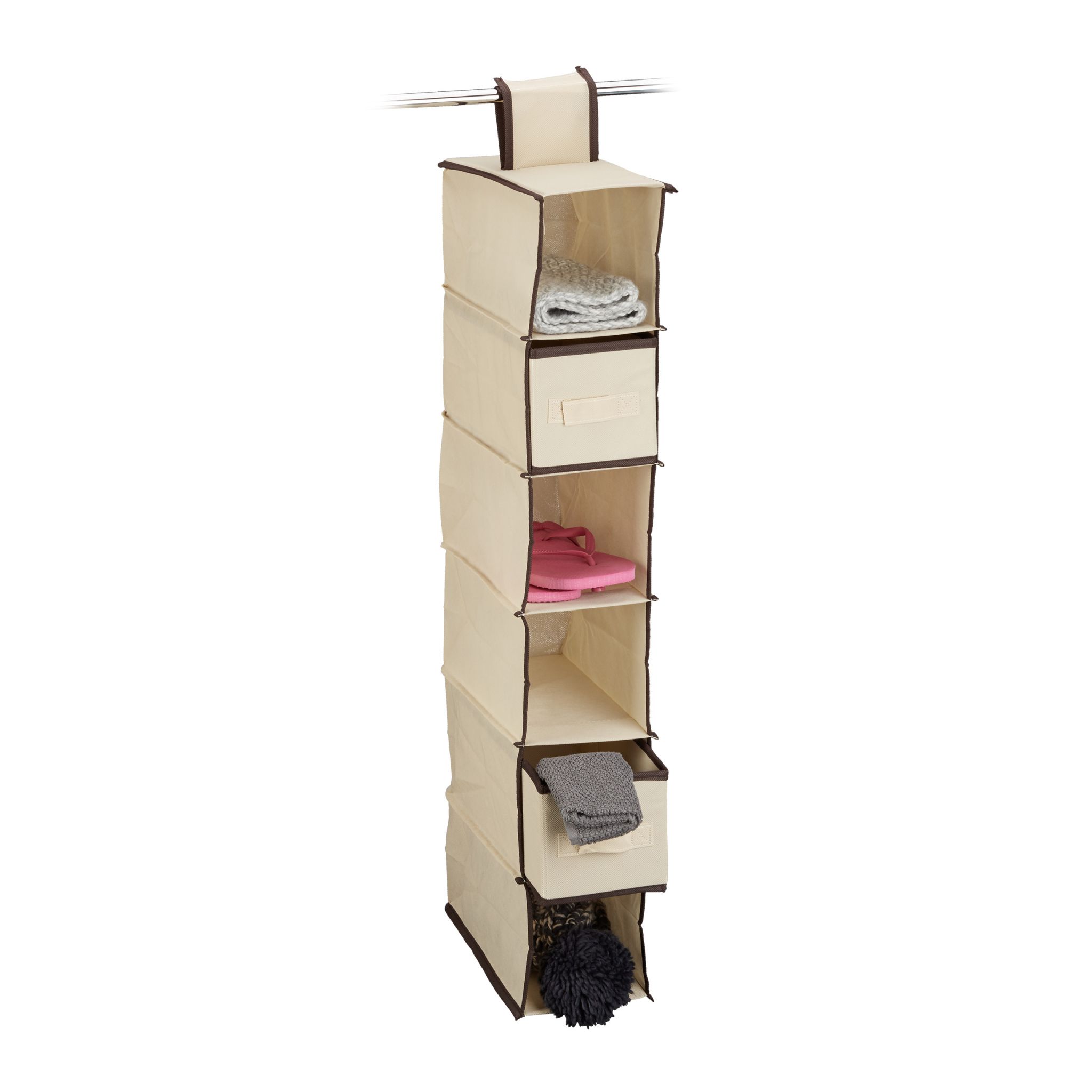Hängeregal für Kleiderschrank Beige-Dunkelbraun