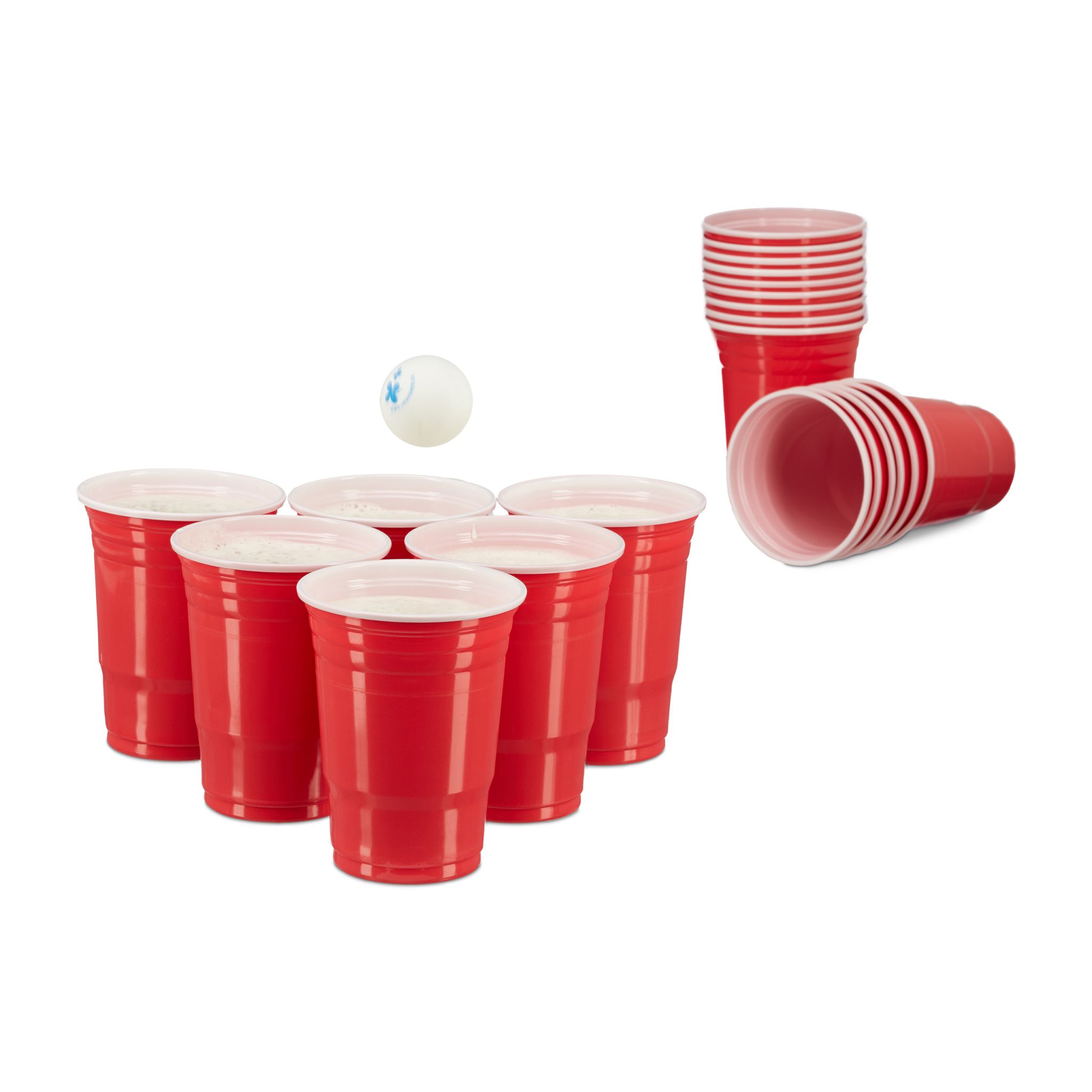 Beer Pong Becher 50er-Set Weiss-Rot