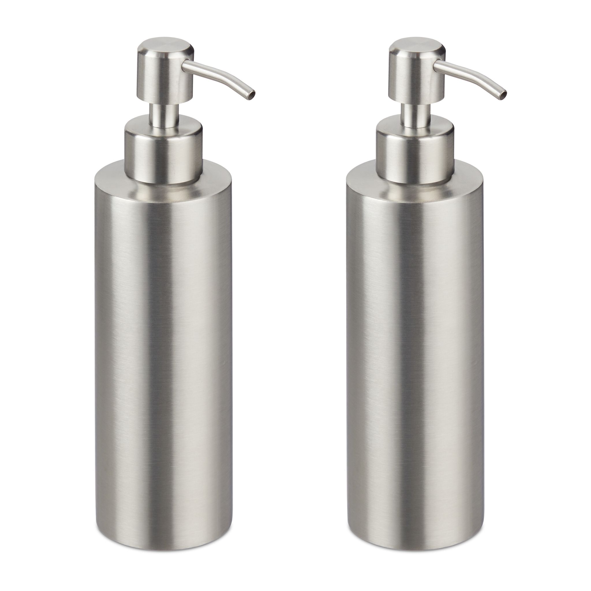 Seifenspender Edelstahl 300 ml 2er-Set Silber