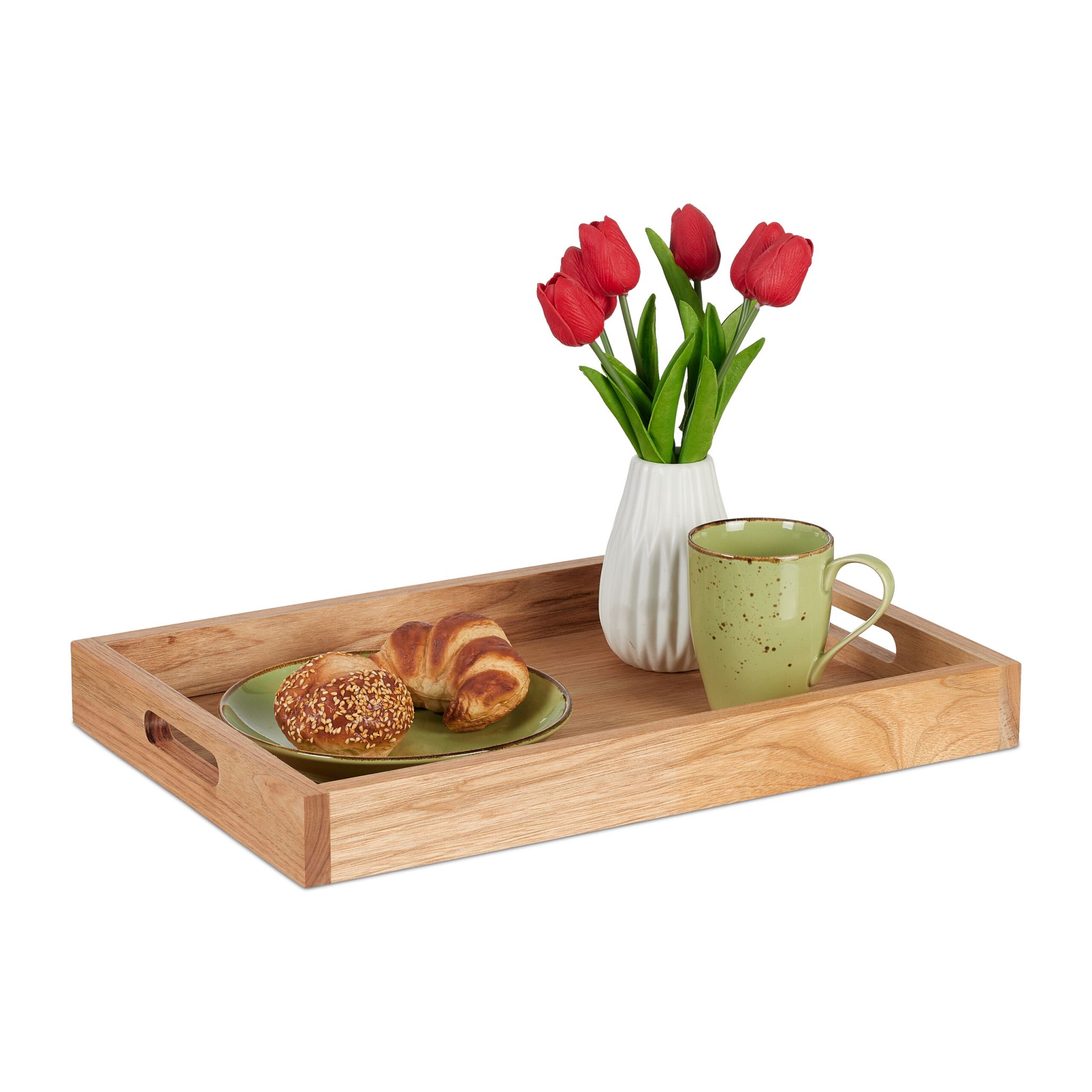 Serviertablett Walnussholz & MDF Hellbraun