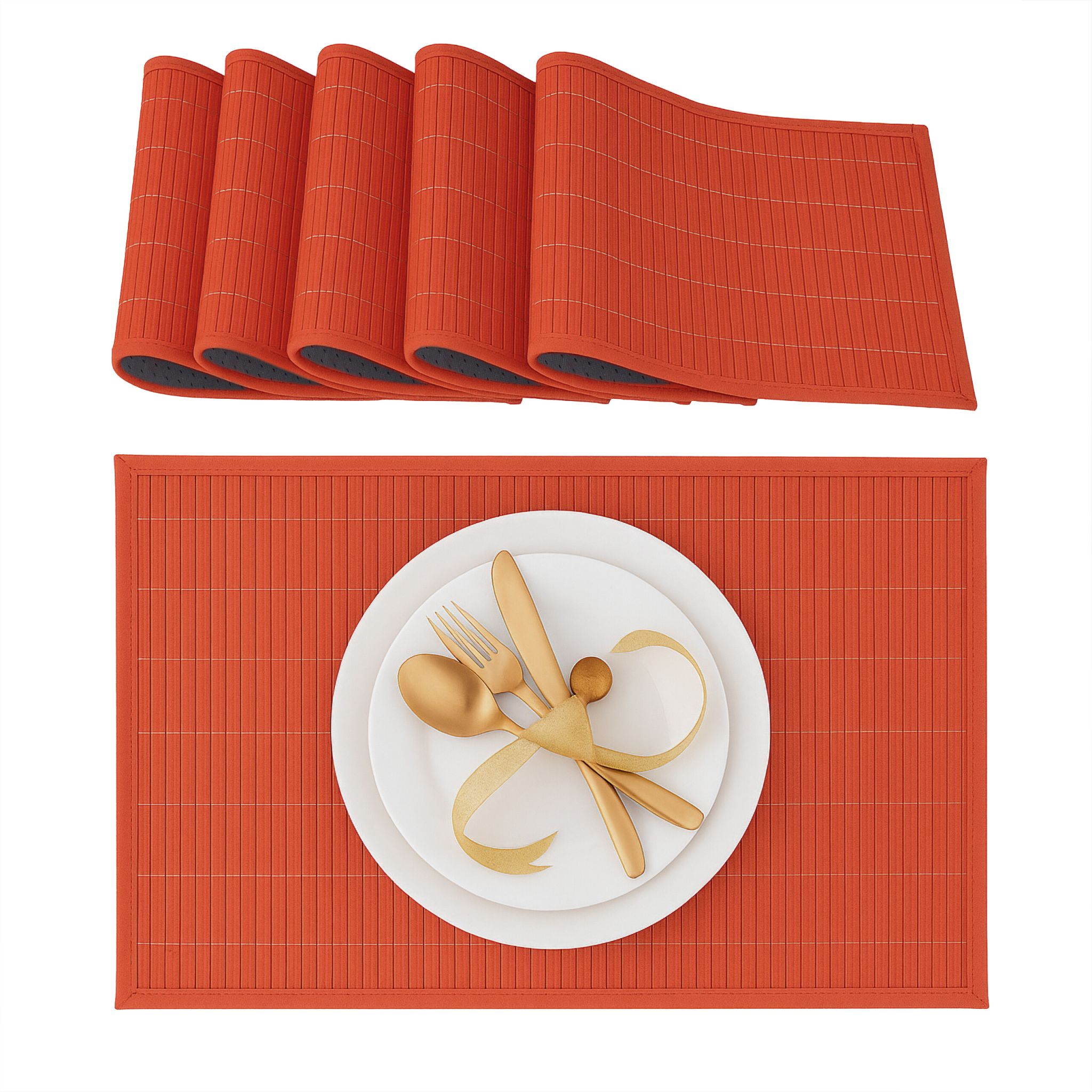Tischset 6er-Set Bambus Rot