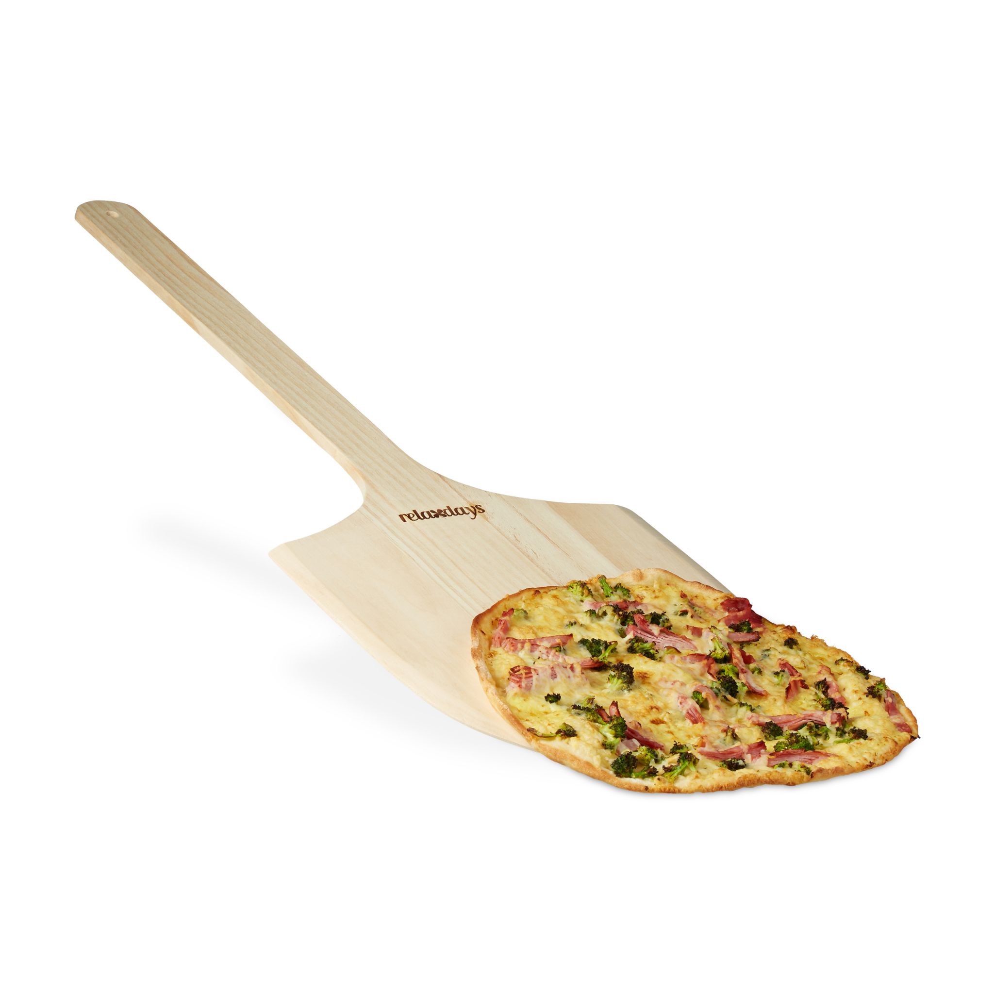 Pizzaschieber Holz XXL Hellbraun-Silber