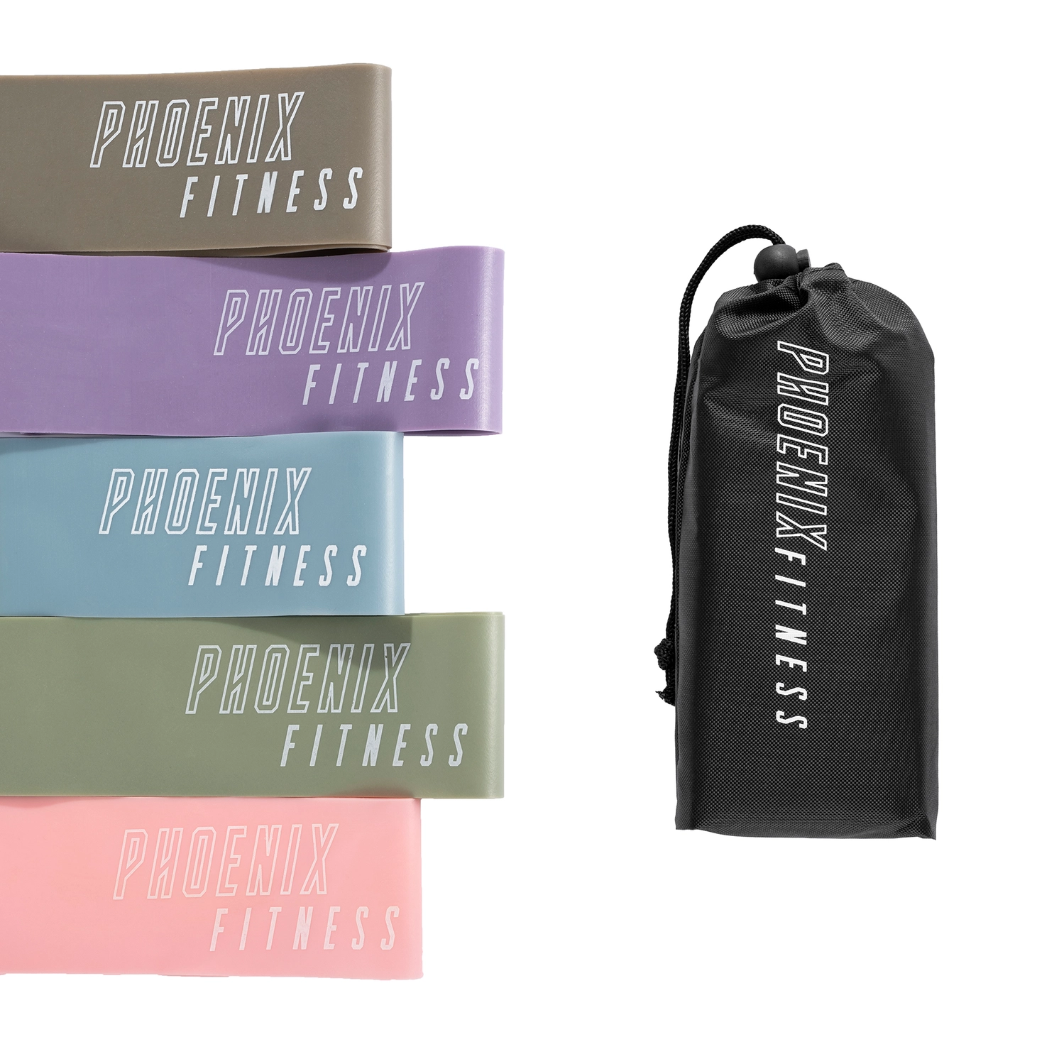Fitness TPR Widerstandsschleifen 5 Stück Pastell
