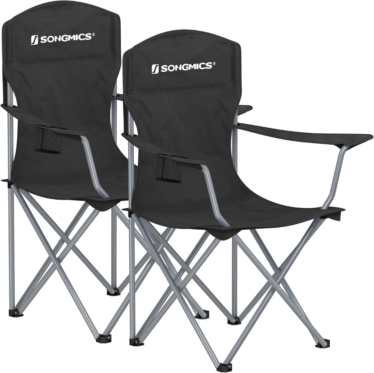 Klapp-Campingstuhl Set 2er Schwarz Oxford