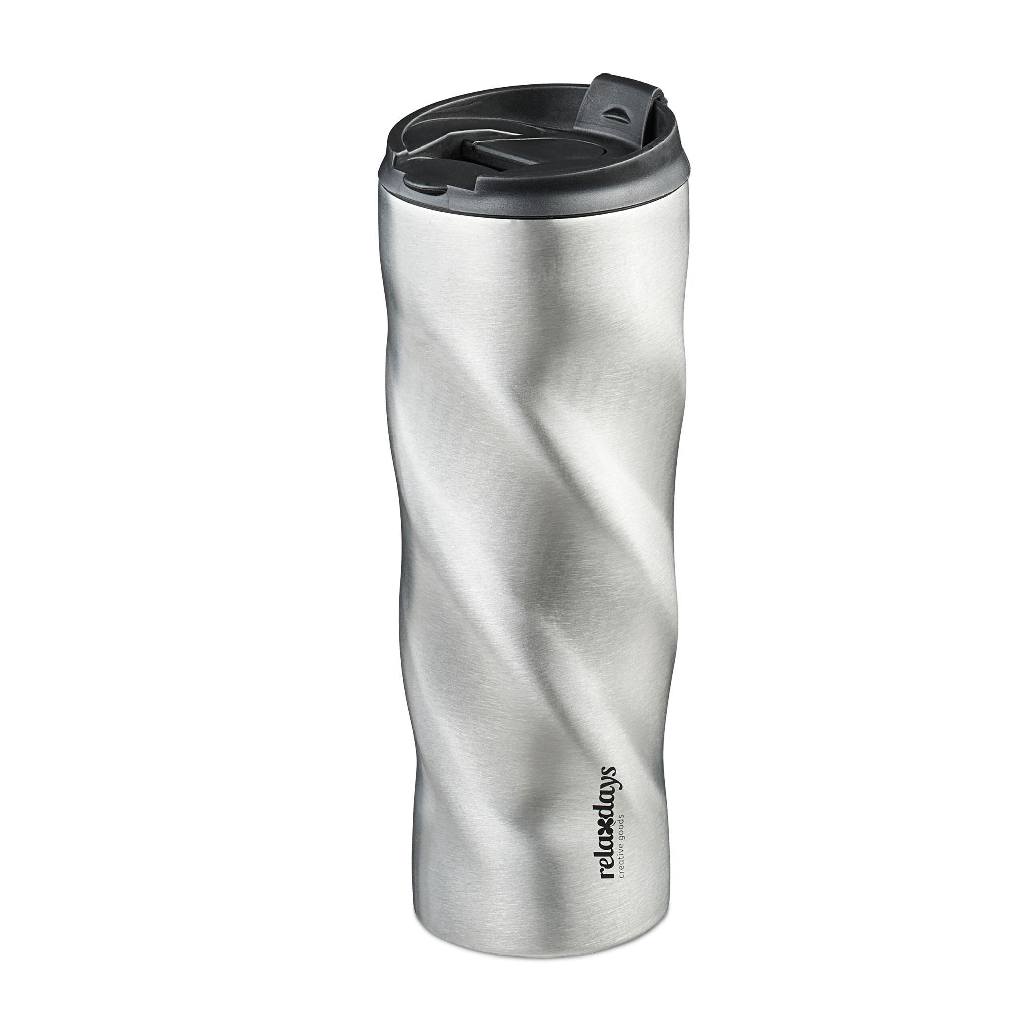 Thermobecher Edelstahl 500ml Schwarz-Silber