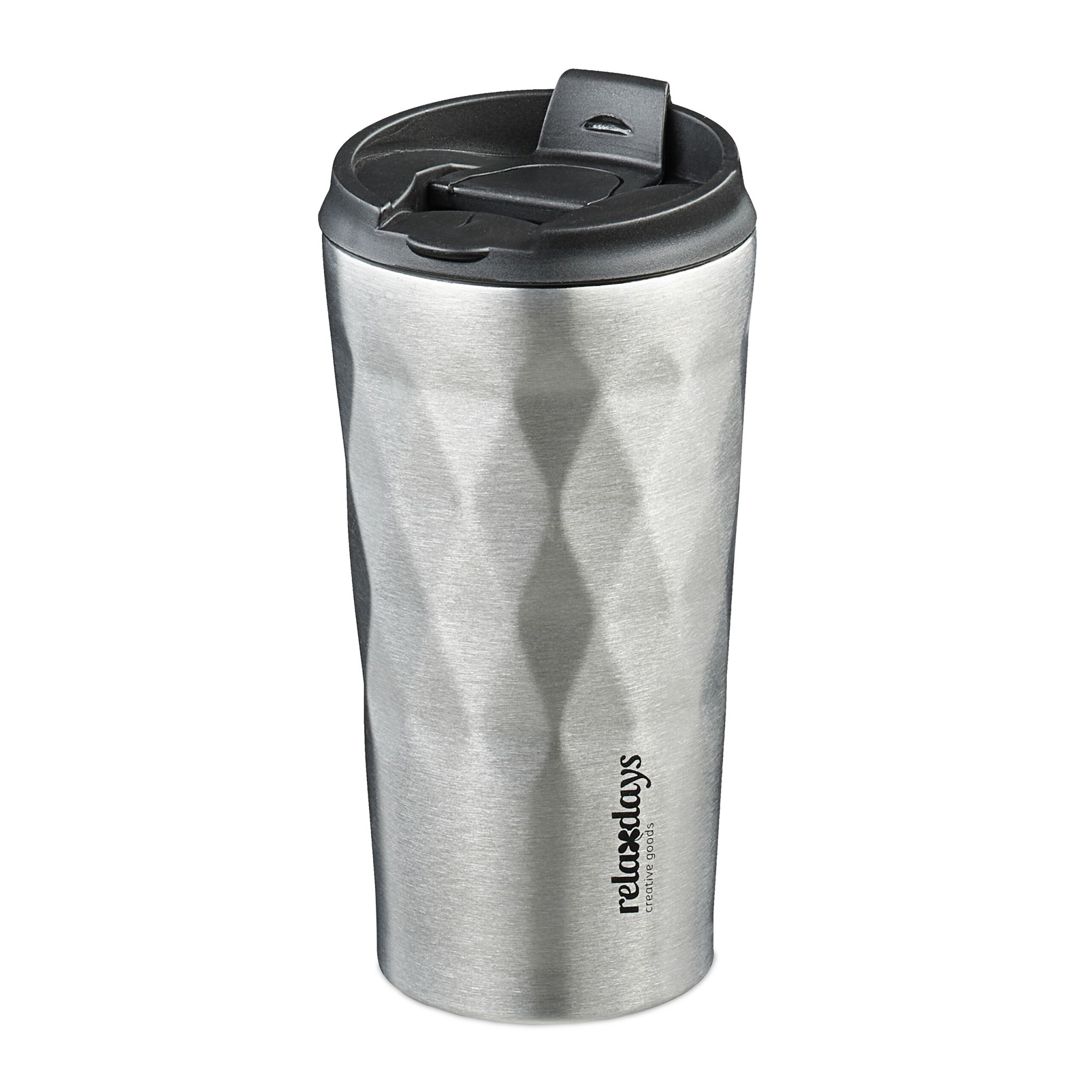 Thermobecher Edelstahl 350ml Schwarz-Silber