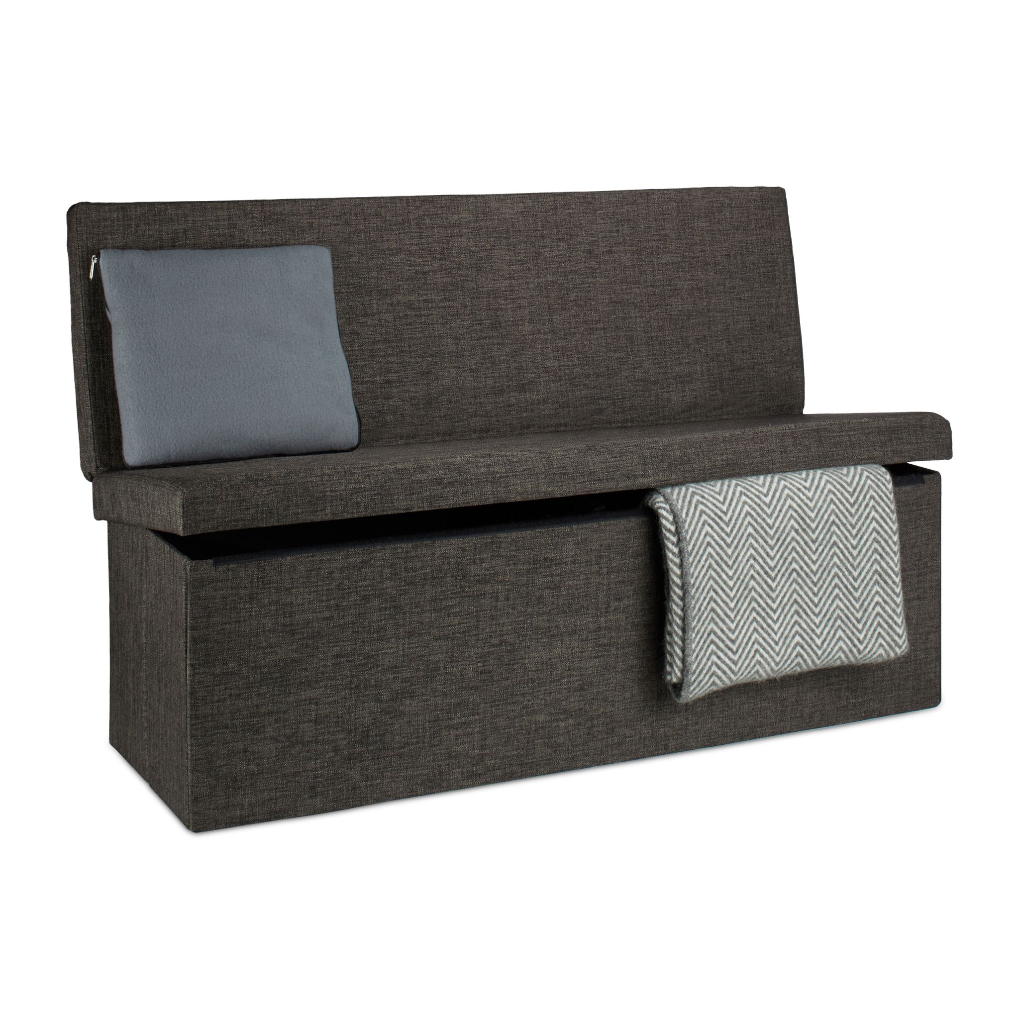 Faltbarer Sitzhocker mit Lehne XL Dunkelbraun