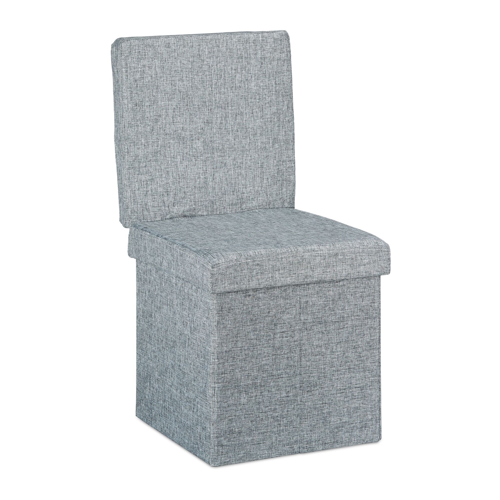 Faltbarer Sitzhocker mit Lehne Grau