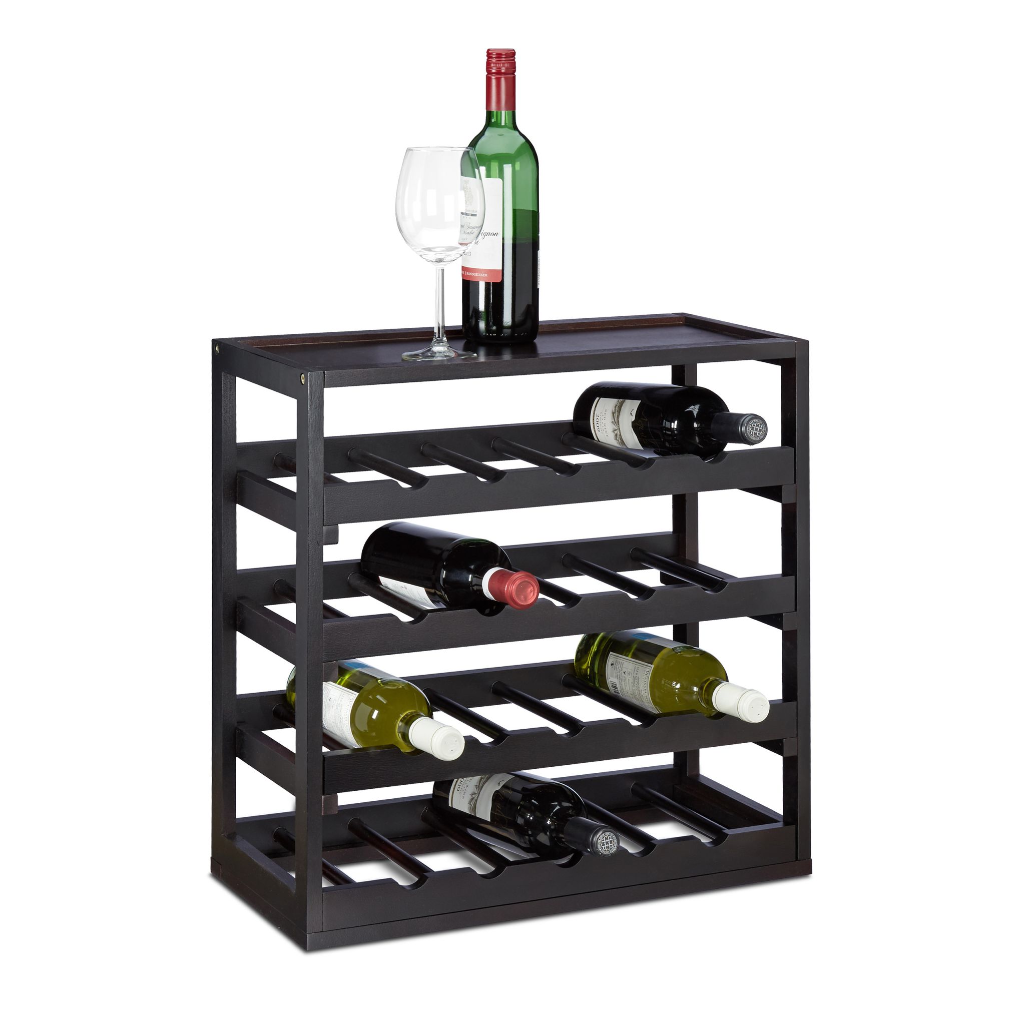 Weinregal Holz Schwarz