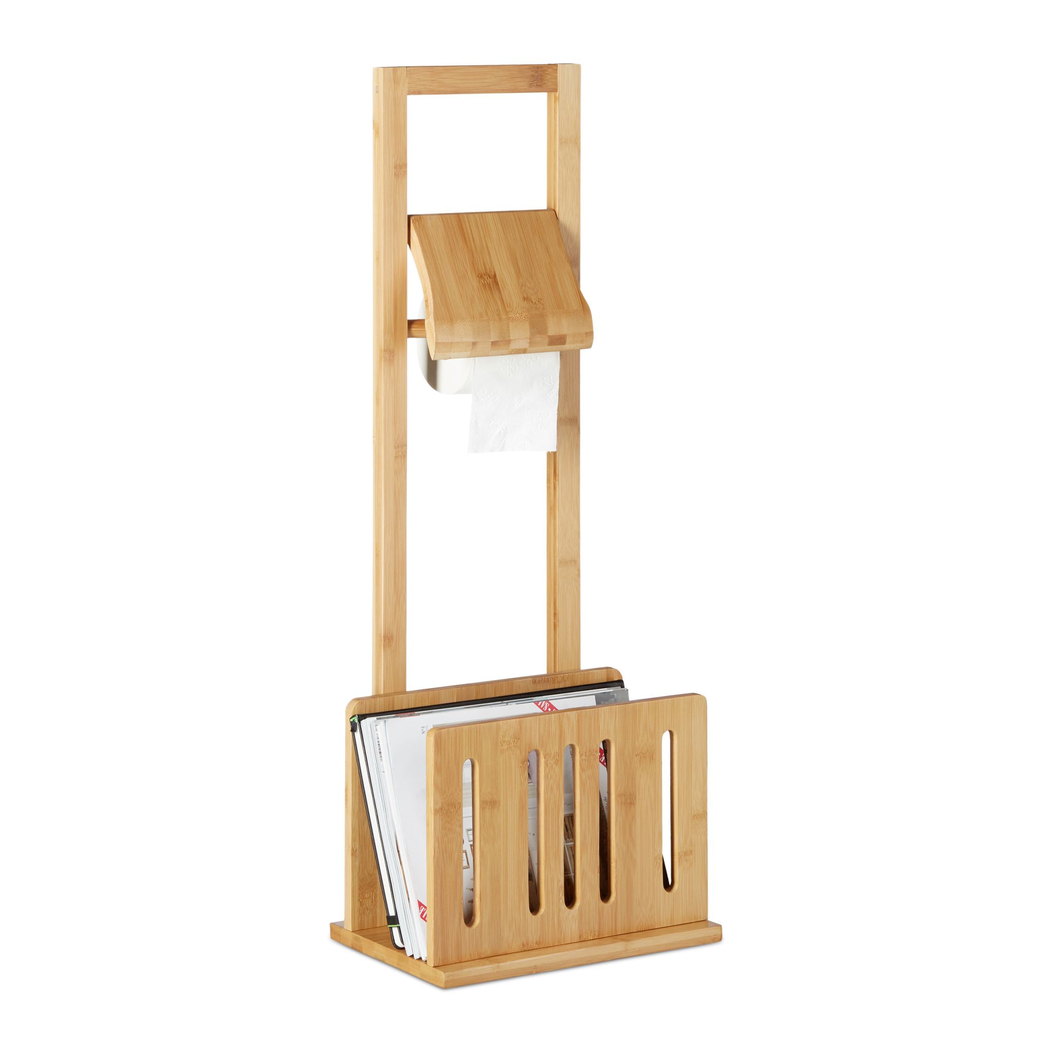 Toilettenpapierhalter & Zeitungsständer Hellbraun