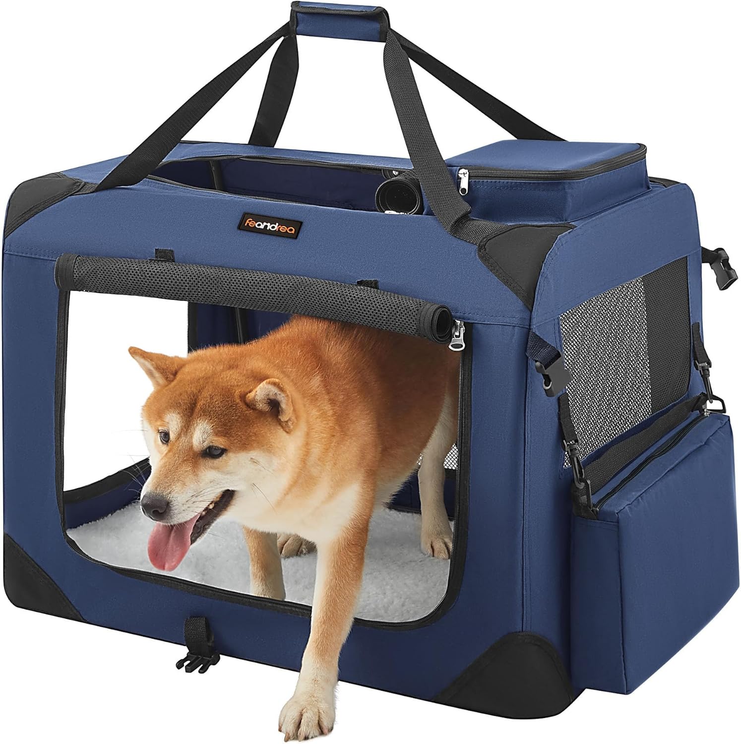 Faltbare Hundebox L 70x52cm Oxford atmungsaktiv dunkelblau