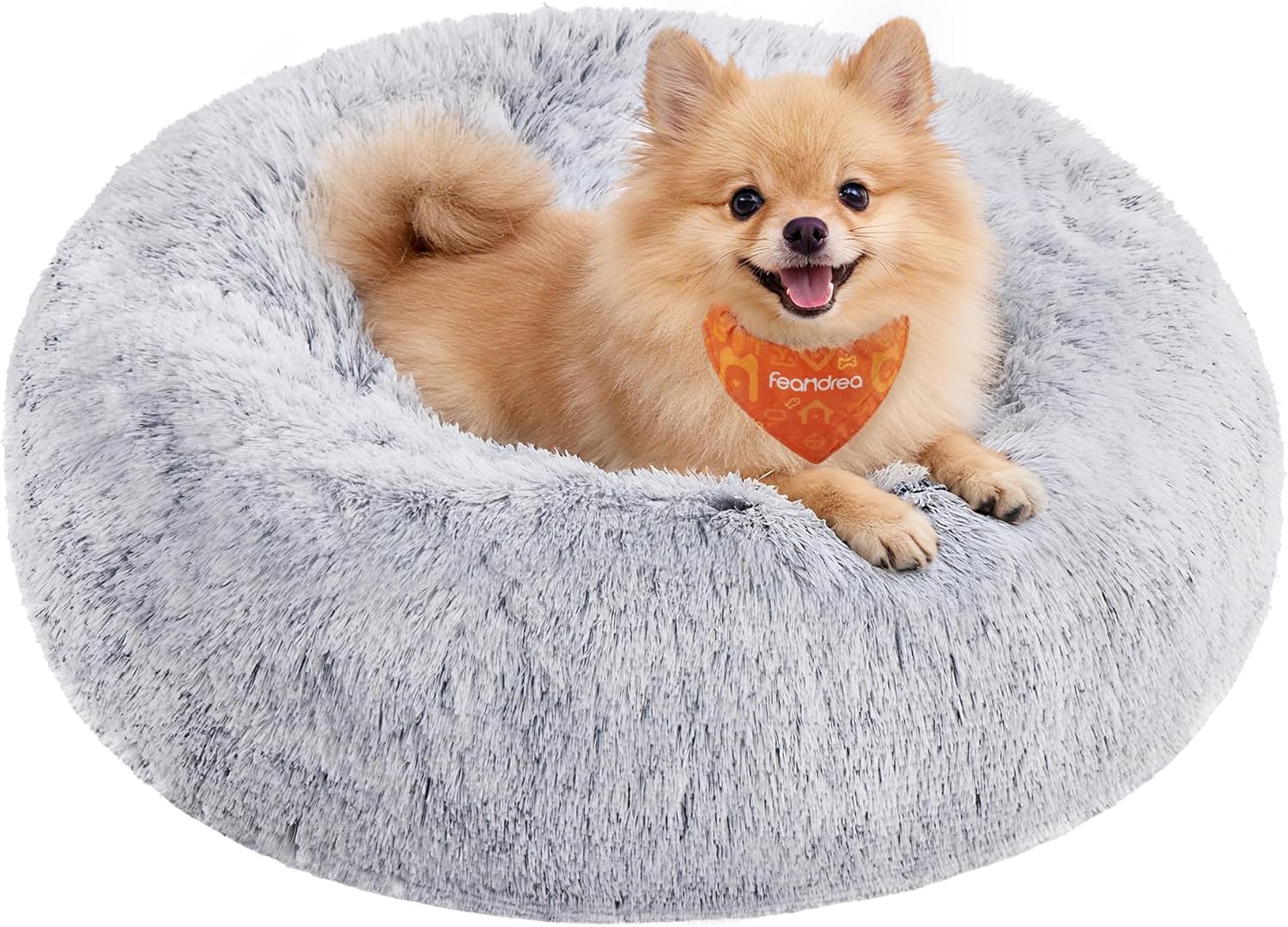 Hundebett Donut flauschig waschbar 60 cm Ombré Grau