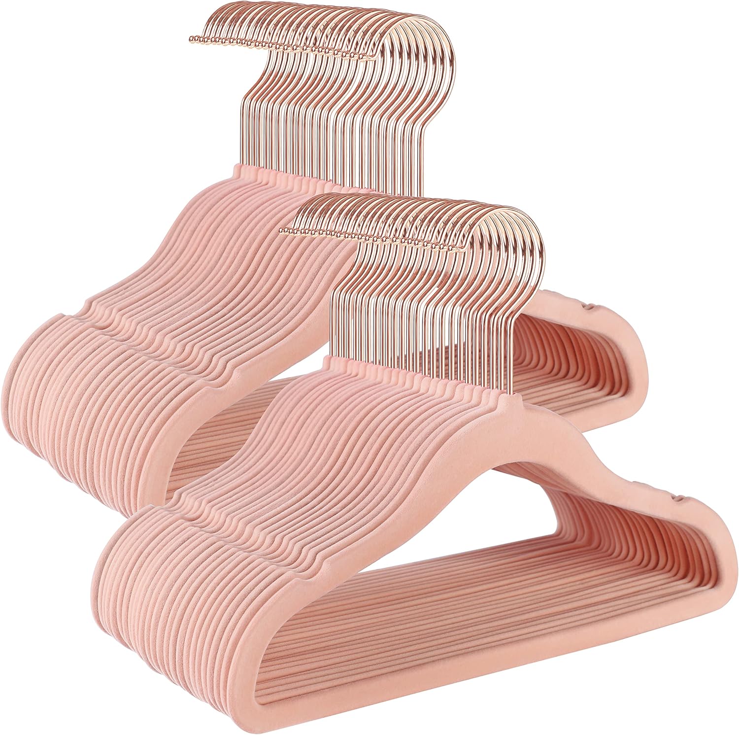 Kinderkleiderbügel Samt 50er Set pastellrosa