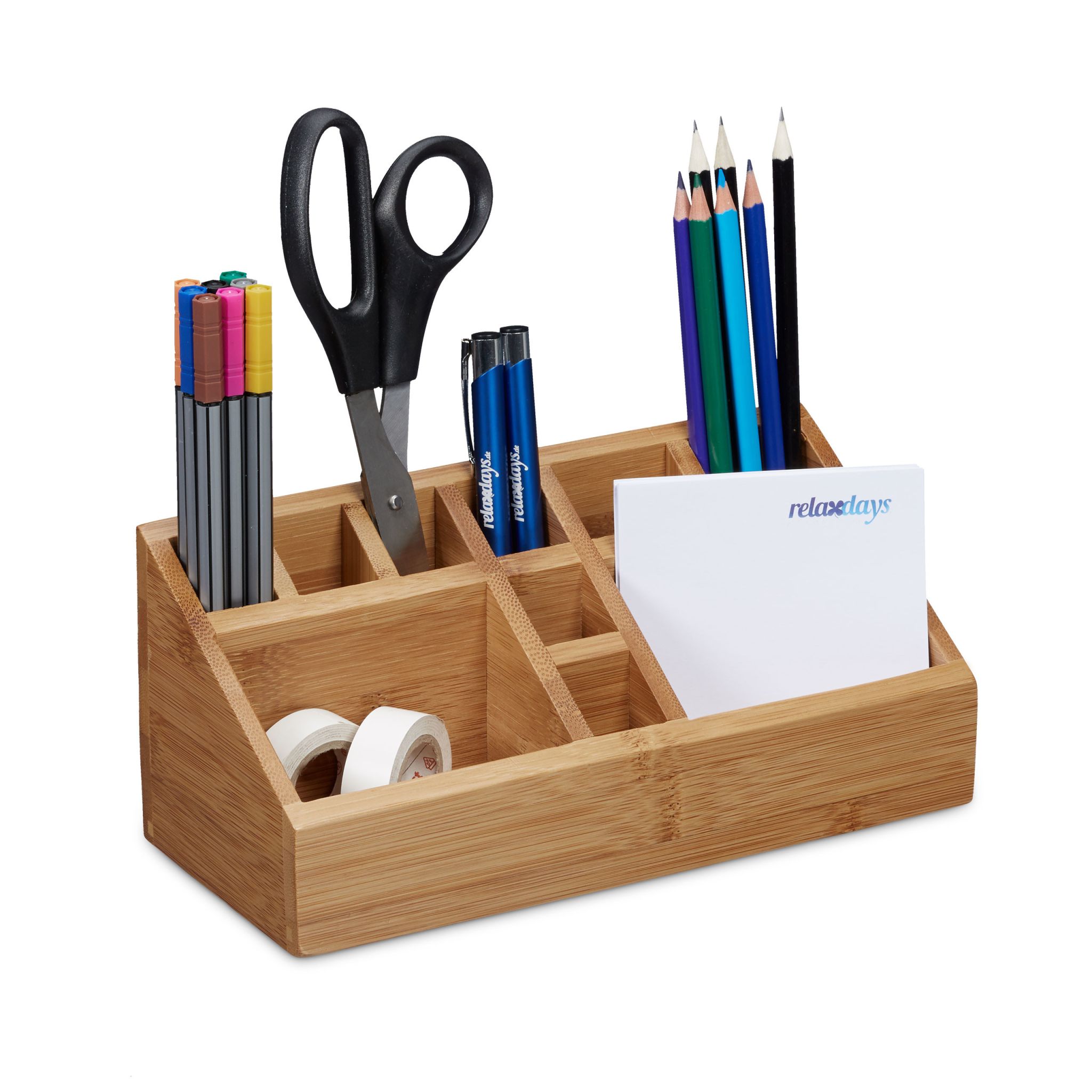 Schreibtischorganizer Bambus Hellbraun