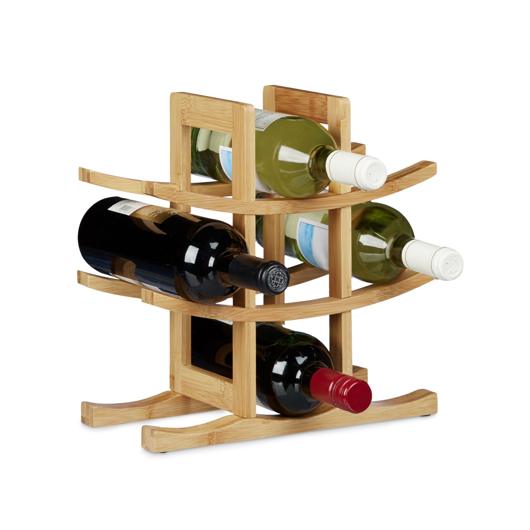 Weinregal Bambus 9 Flaschen Hellbraun