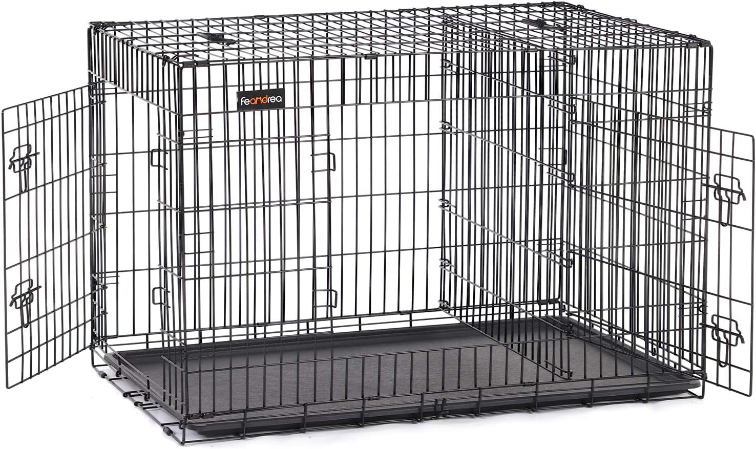 Faltbare Hundebox mit 2 Türen 122x74x80 cm Schwarz