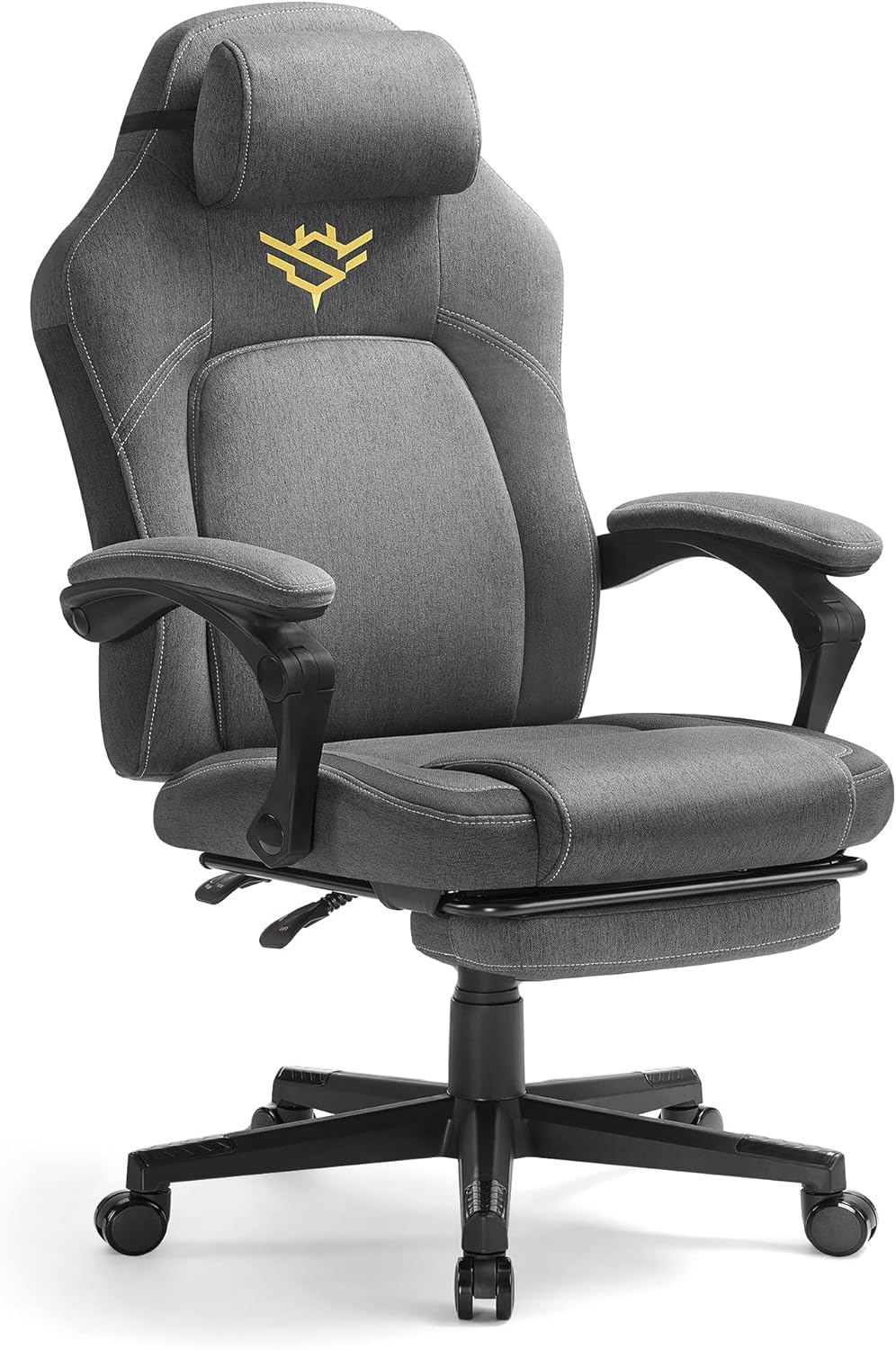 Ergonomischer Gaming-Stuhl mit Fussstütze und Kopfkissen