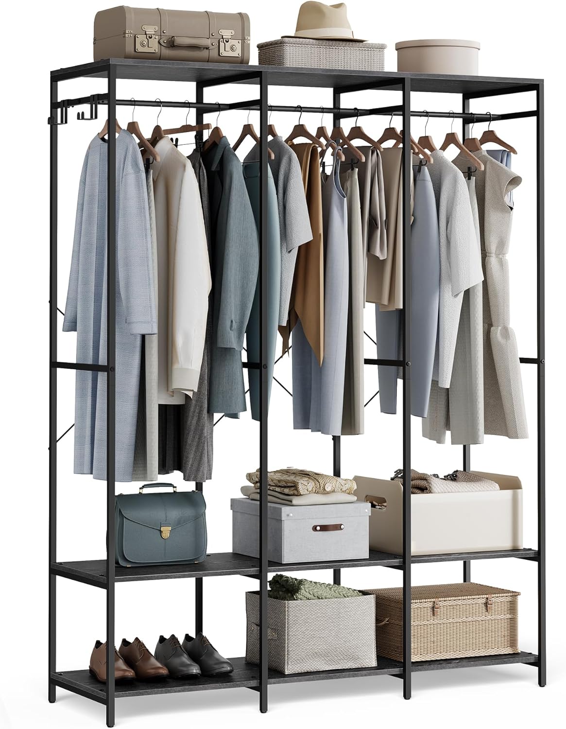 Offener Kleiderschrank mit Stange Haken Ablagen 180 cm