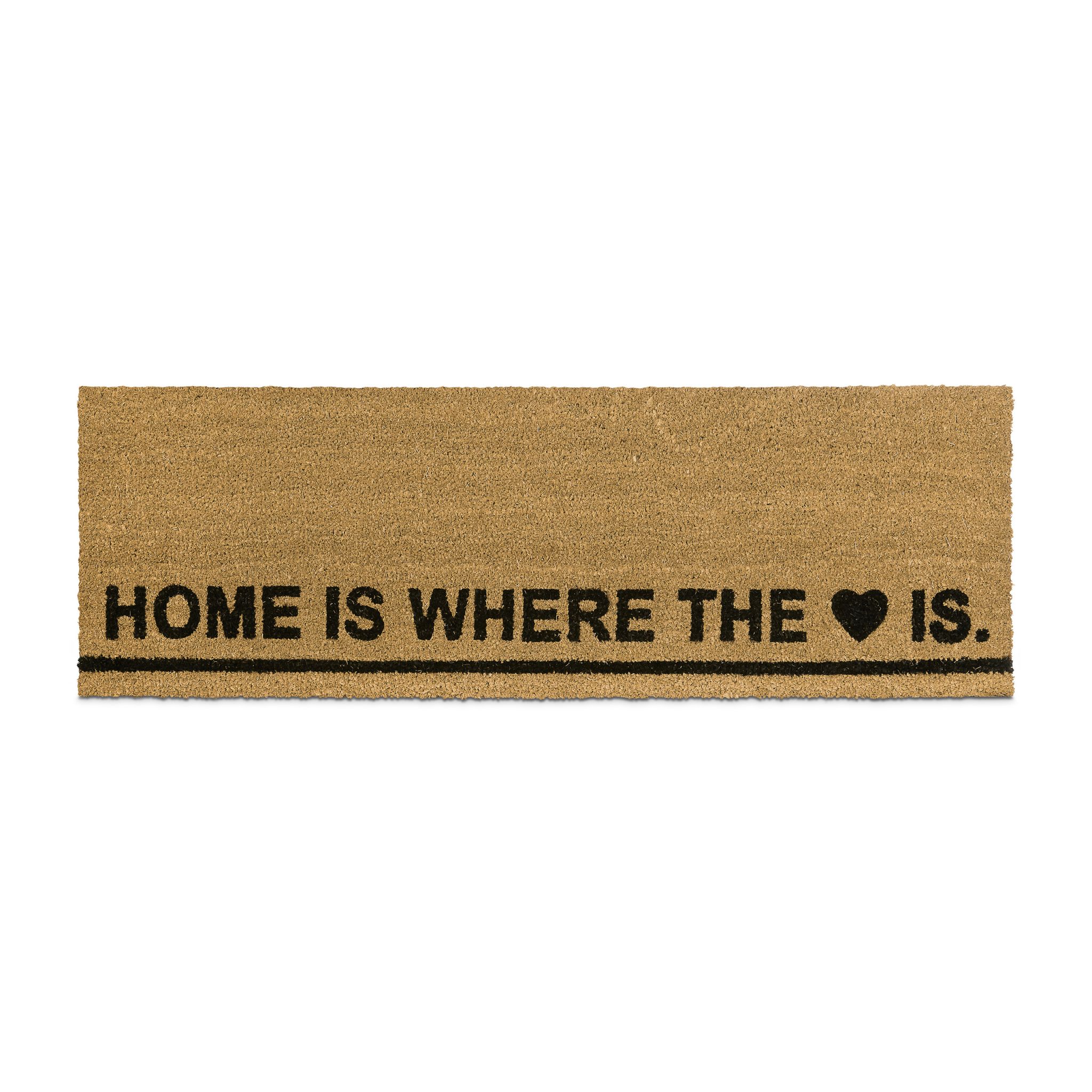 Fussmatte lang HOME IS WHERE... Hellbraun-Schwarz