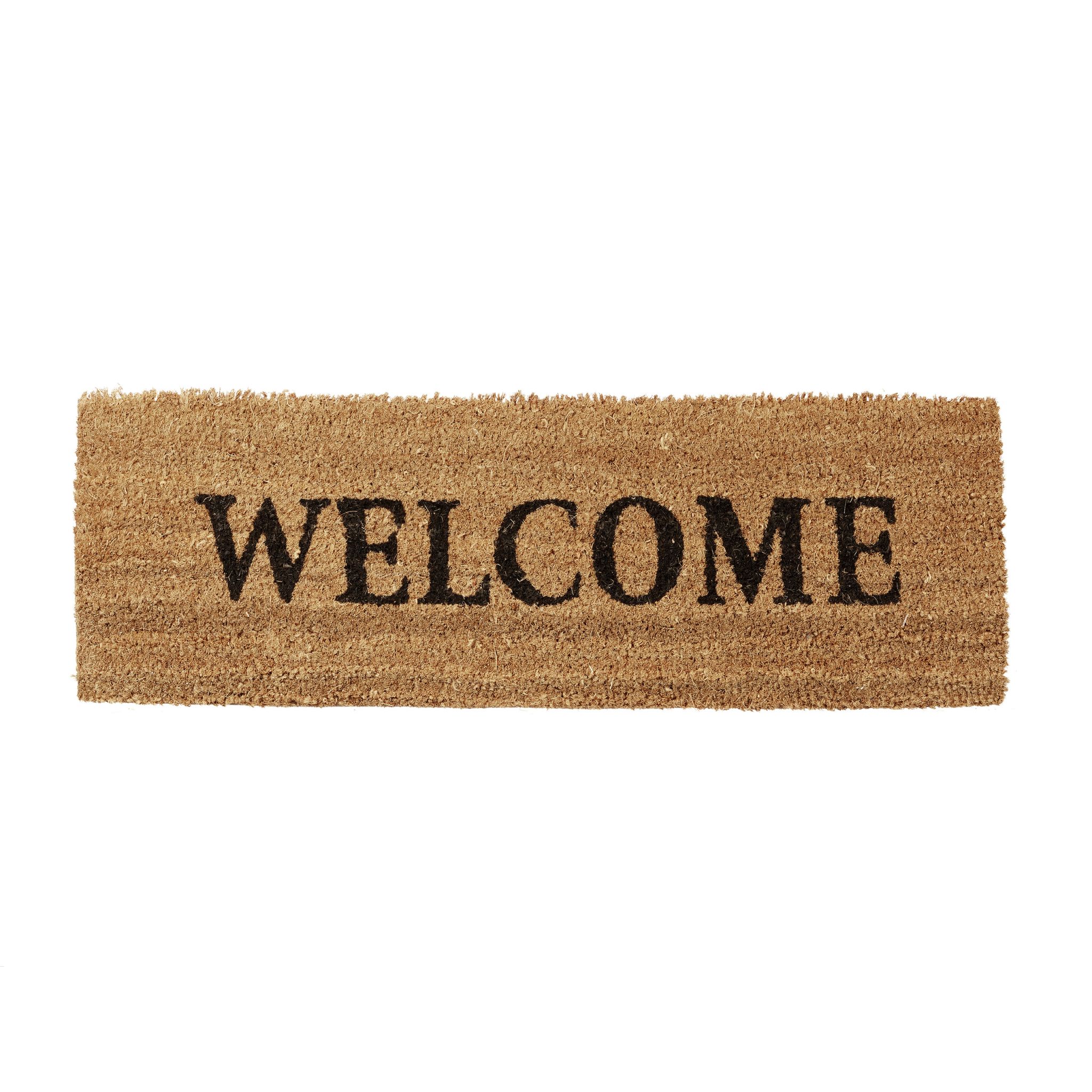 Fussmatte schmal WELCOME Hellbraun-Schwarz
