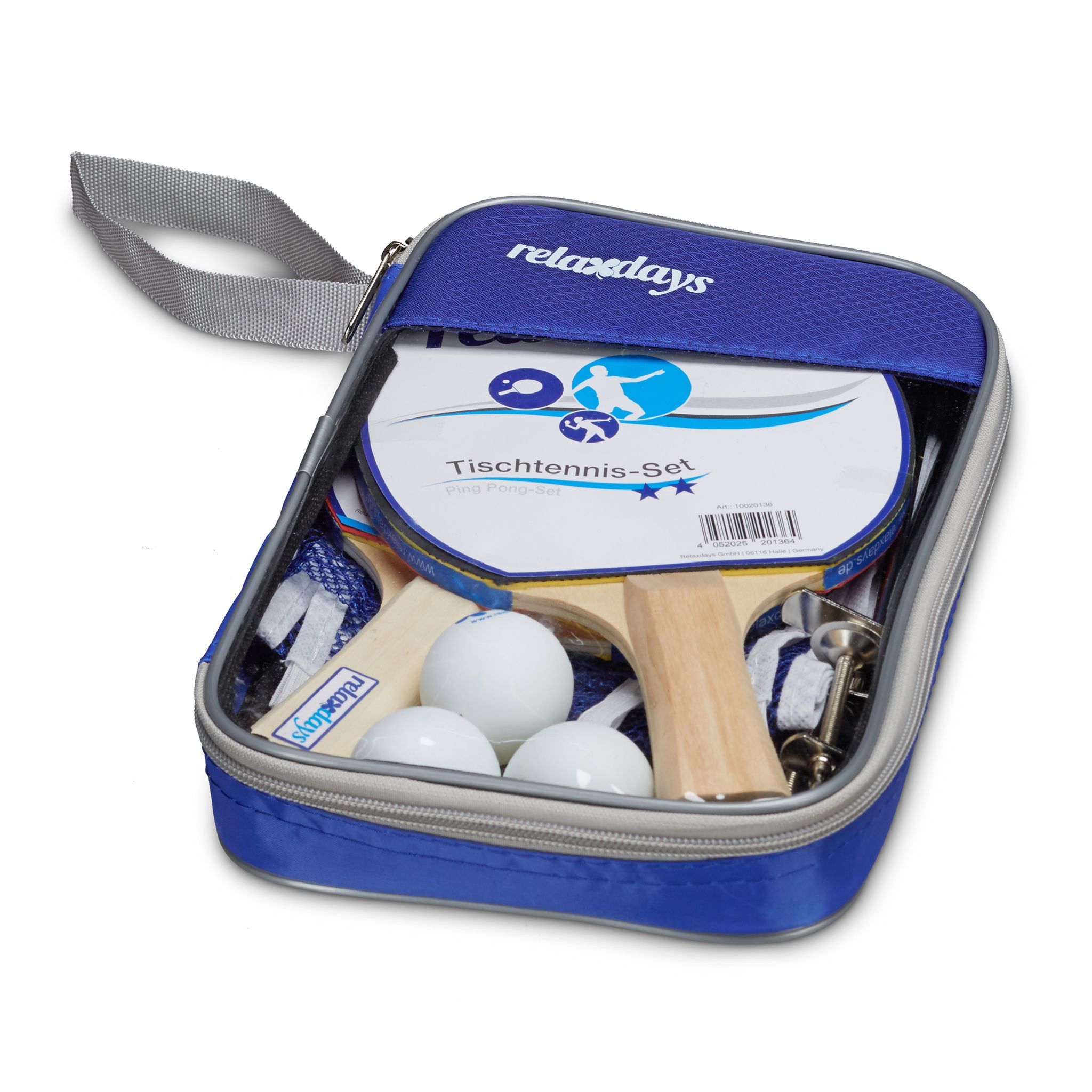 Tischtennis-Set 2 Sterne Weiss-Blau-Hellbraun