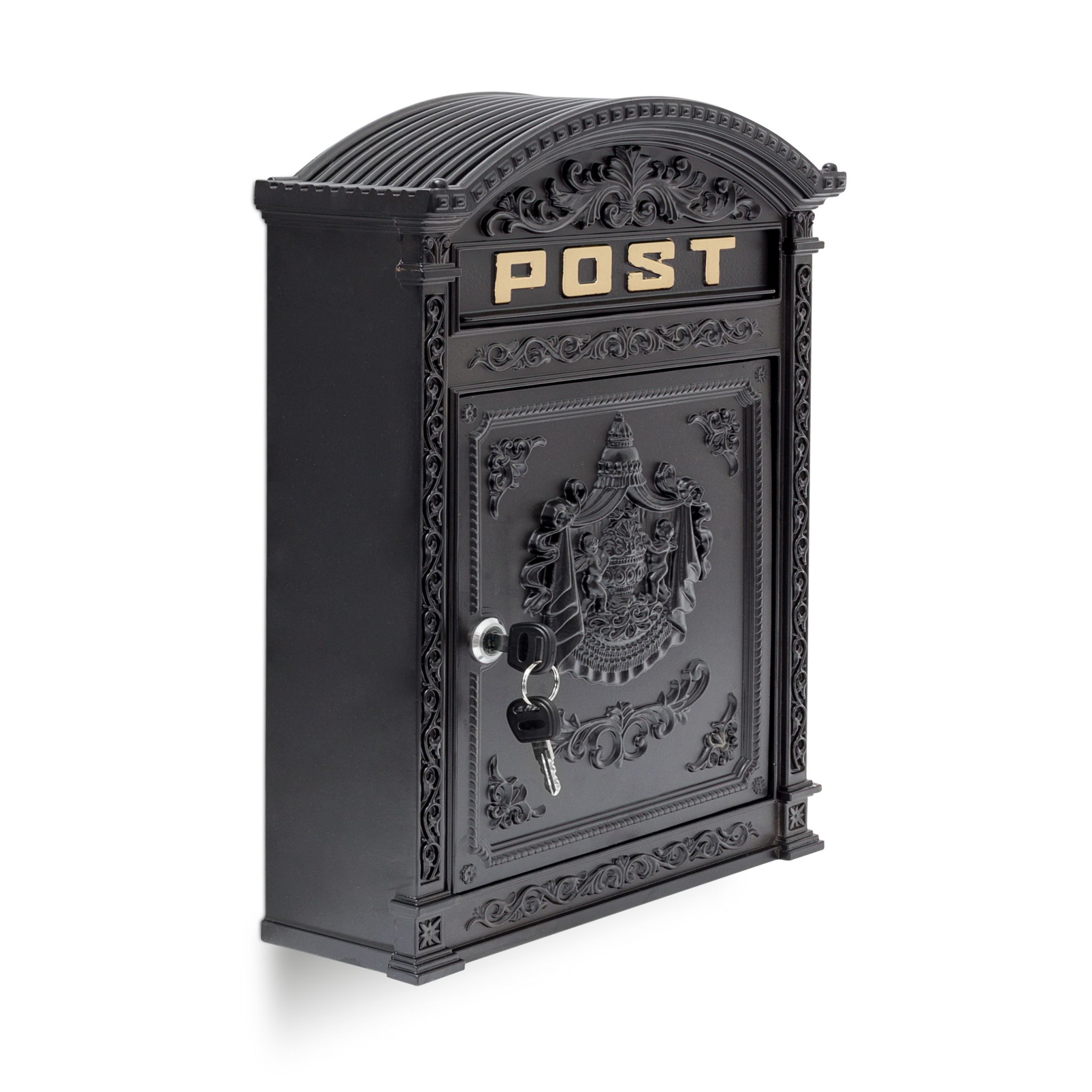 Briefkasten Antik Gold-Schwarz