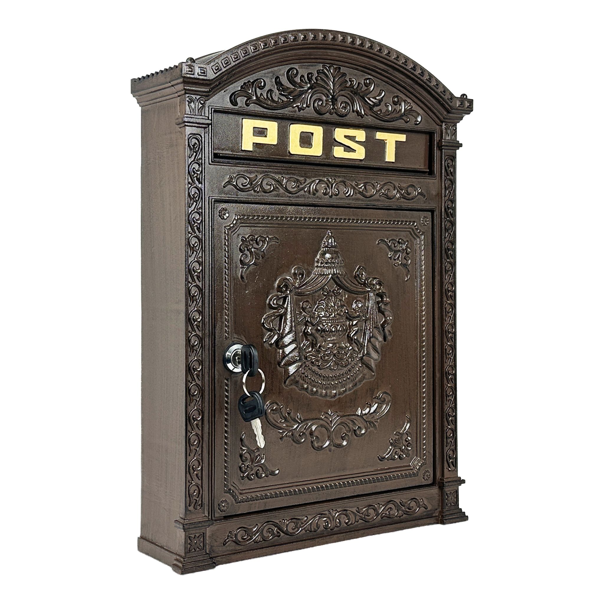 Briefkasten Antik Braun-Gold