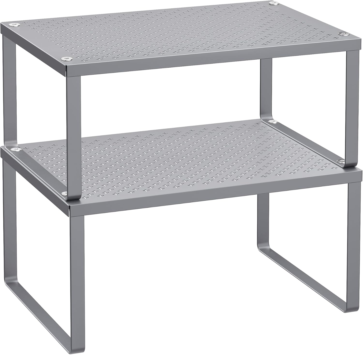 Gewürzregal Metall 2er Set stapelbar erweiterbar silber