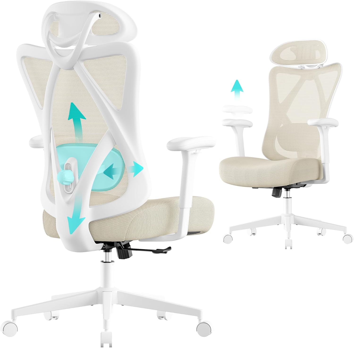 Ergonomischer Bürostuhl Netz höhenverstellbar bis 150 kg