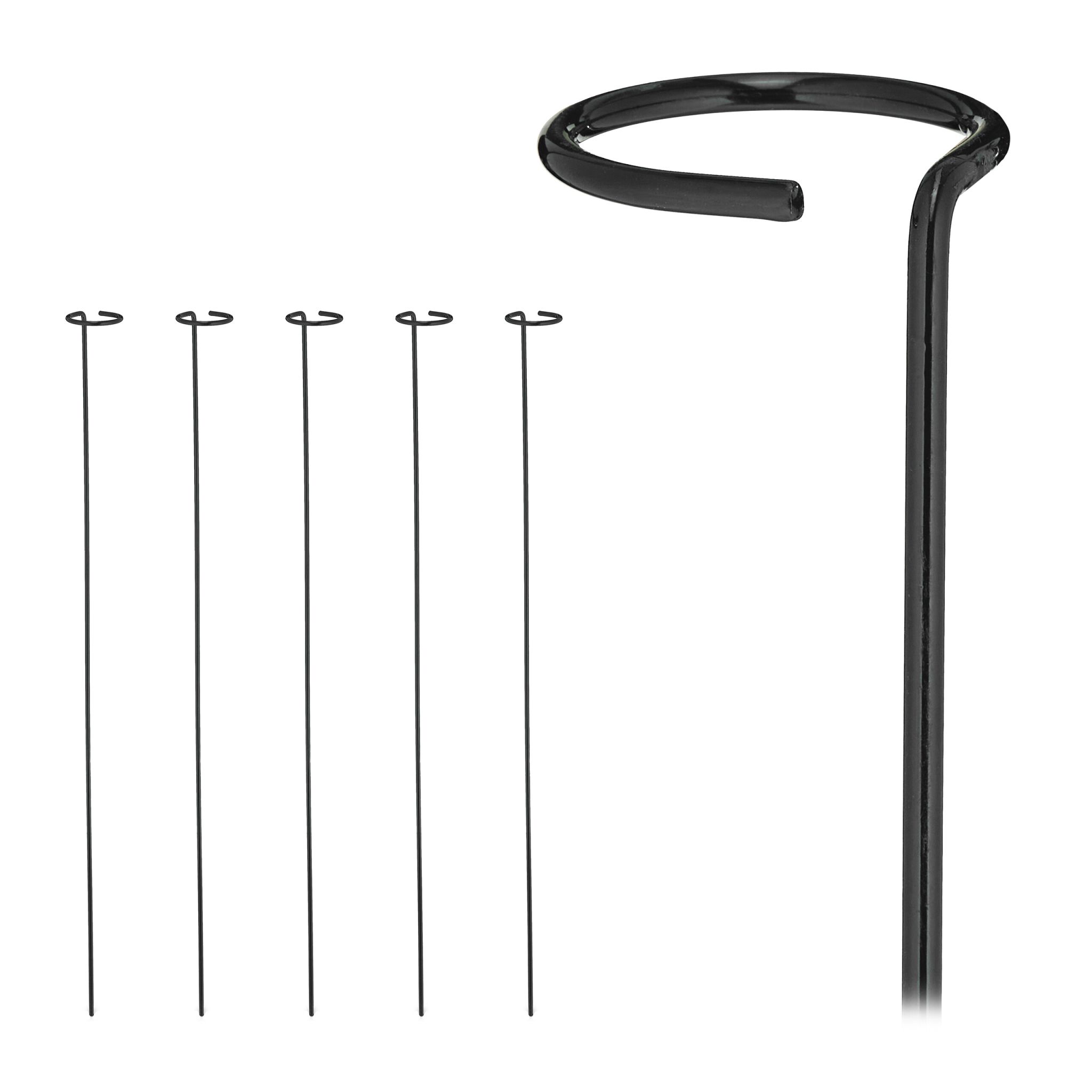 6er-Set Pflanzstäbe Metall Schwarz