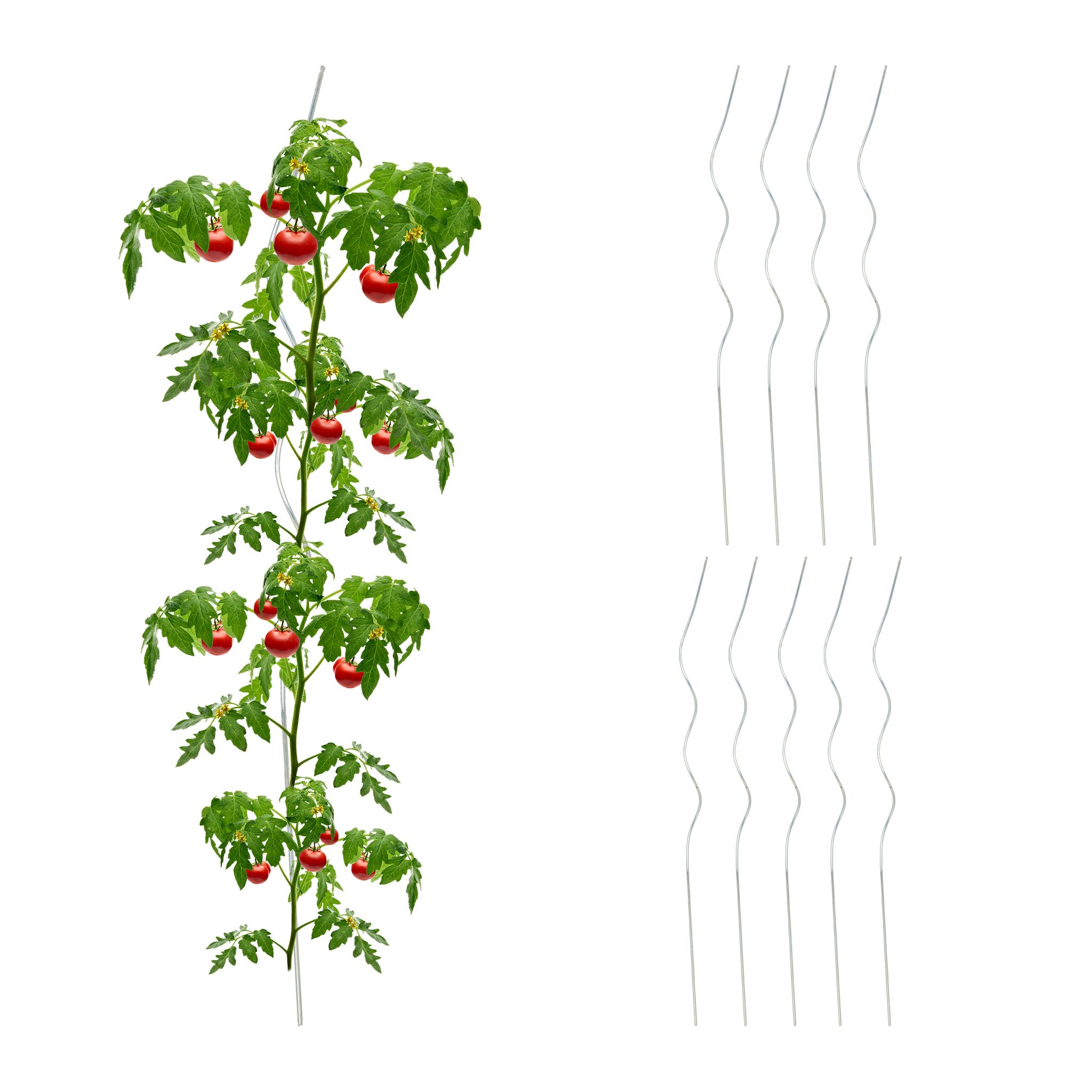 10er-Set Spiralstäbe Tomaten Silber