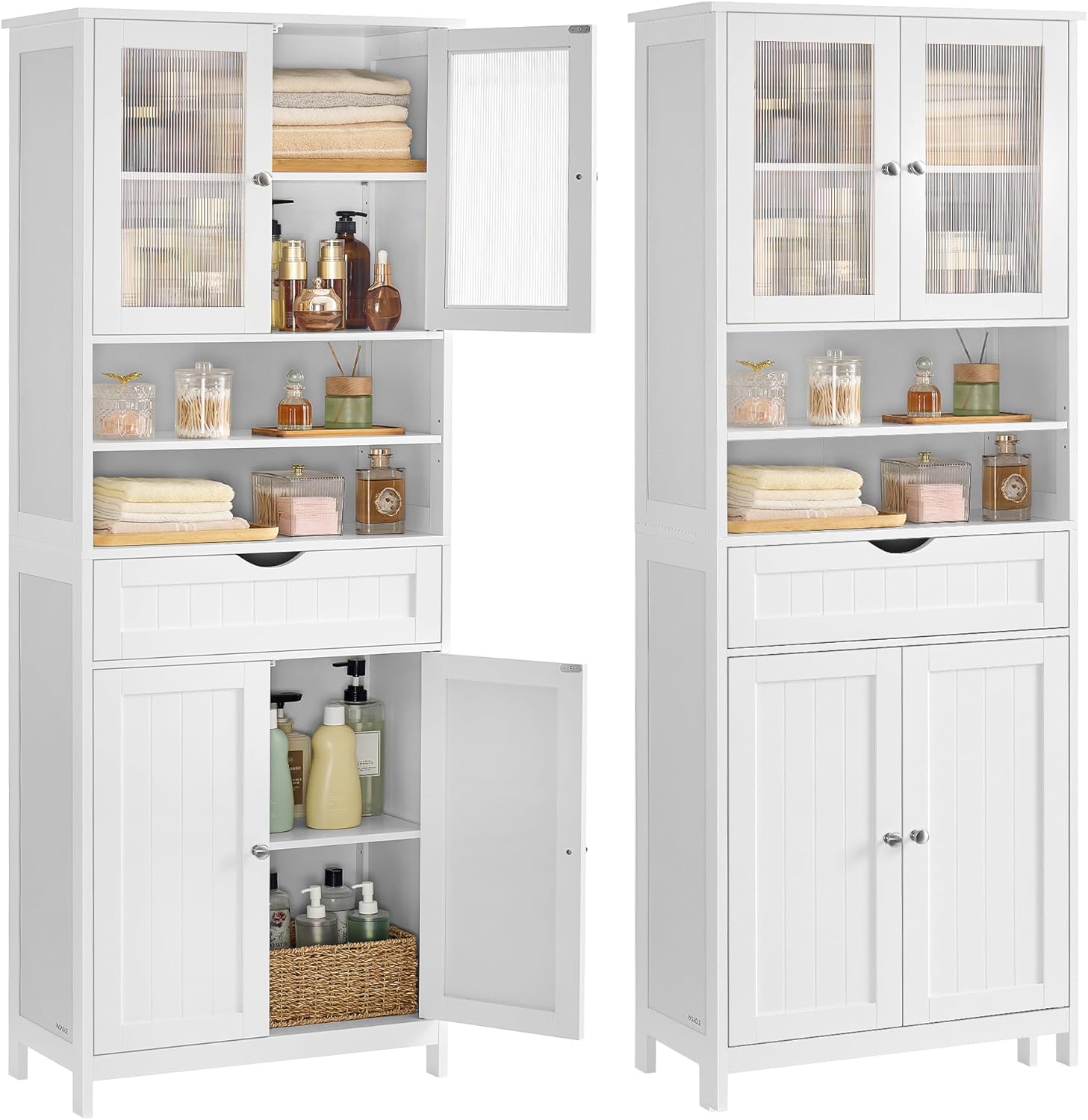 Badezimmerschrank mit Schublade und verstellbaren Ablagen