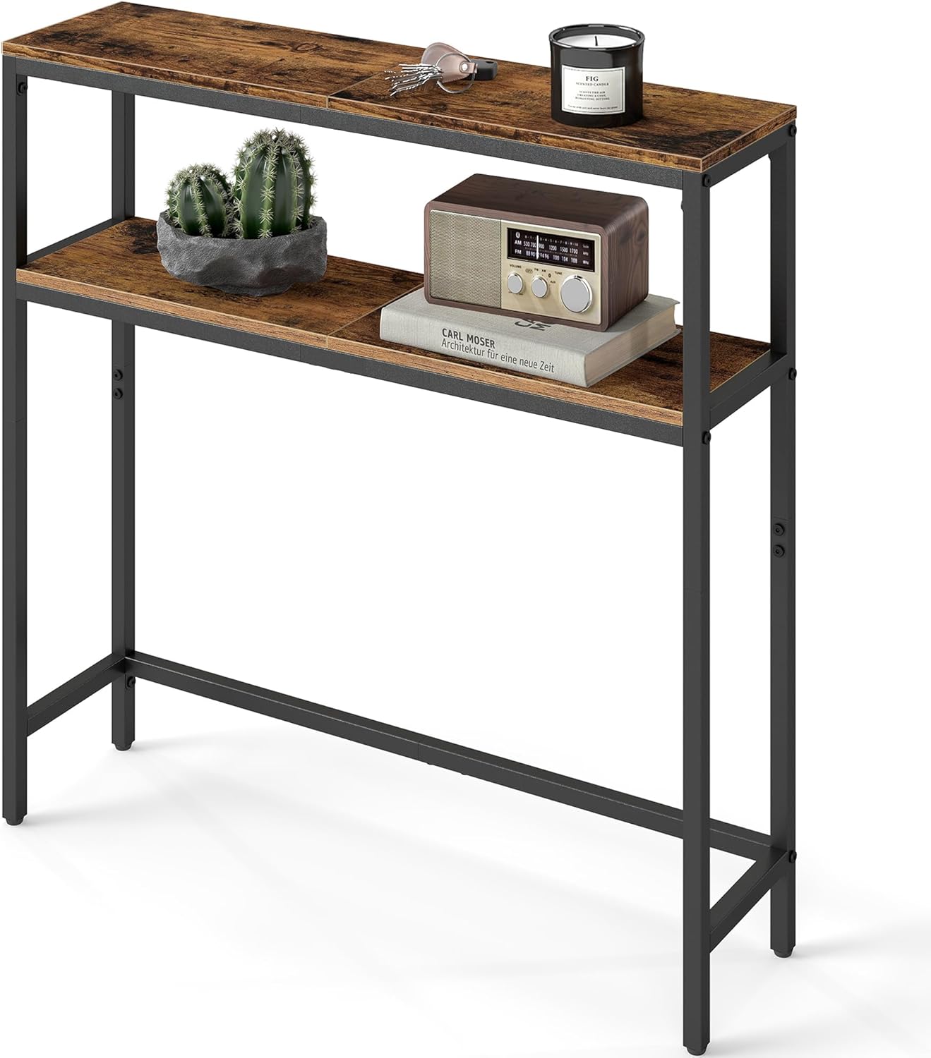 Konsolentisch schmal 2 Ablagen 80cm Flur Wohnzimmer