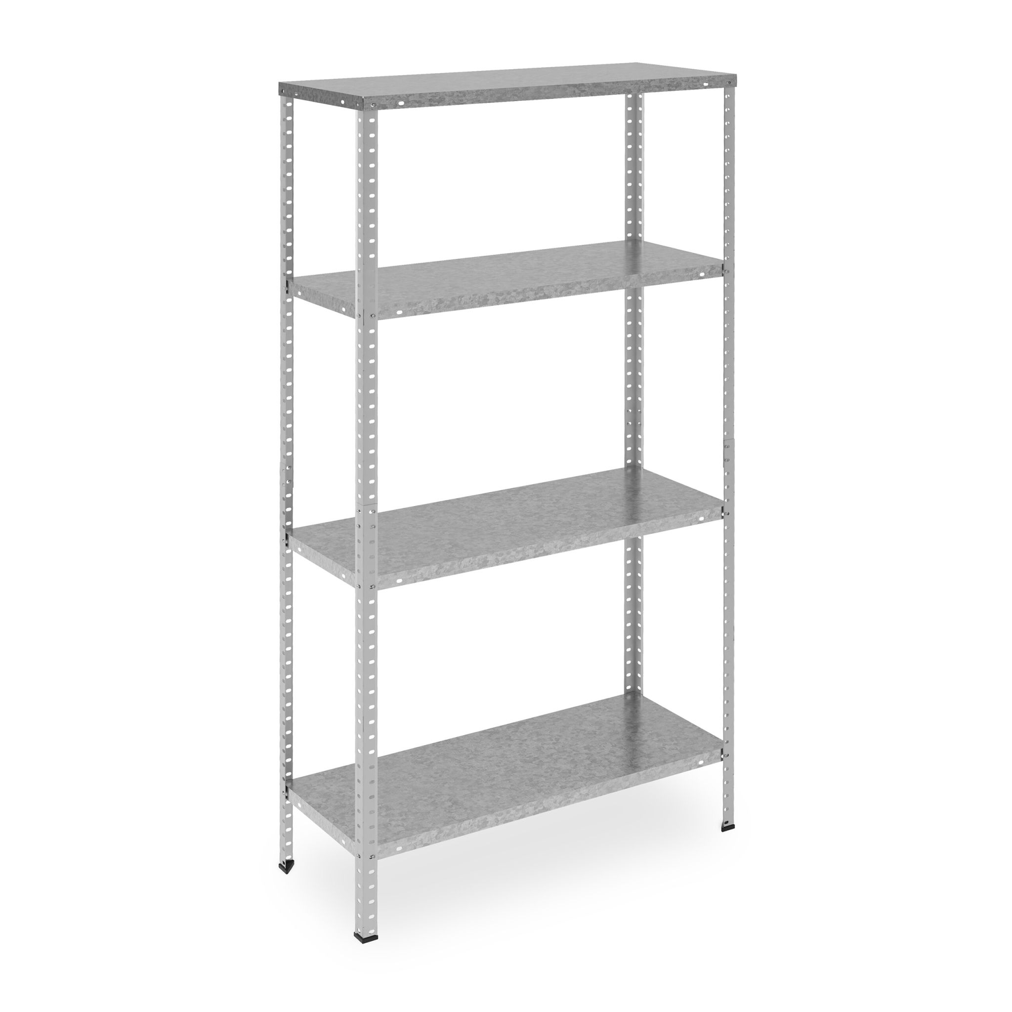 Verzinktes Metallregal mit 4 Böden Silber
