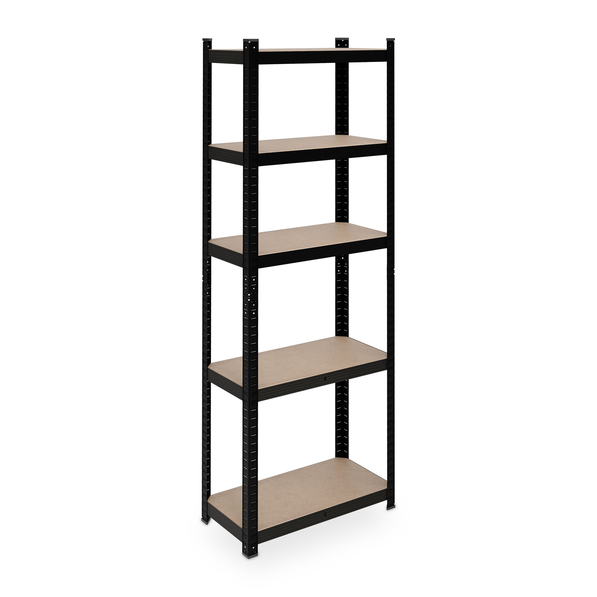 Schwerlastregal mit 5 Ebenen Beige-Schwarz