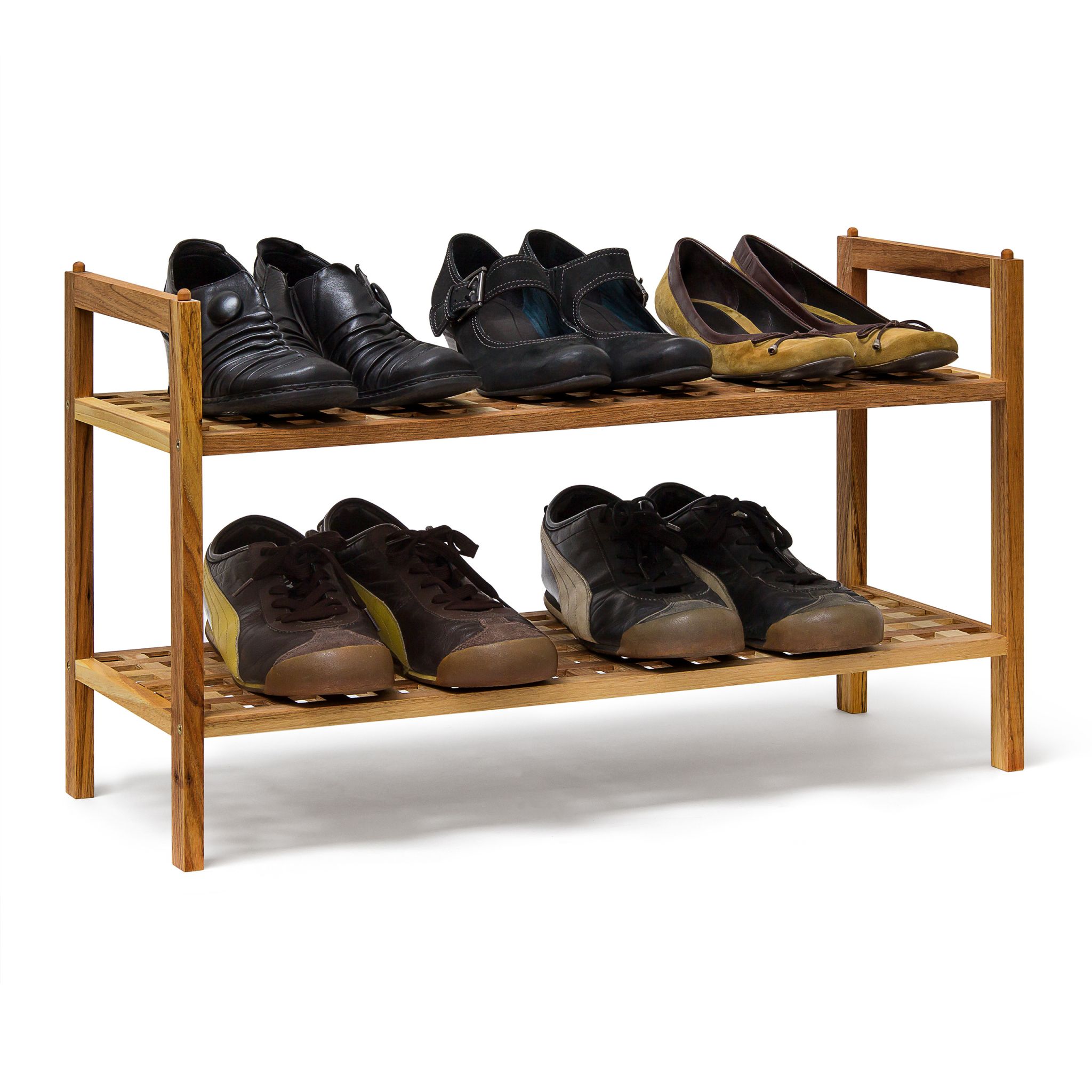 Schuhregal Walnuss stapelbar Hellbraun