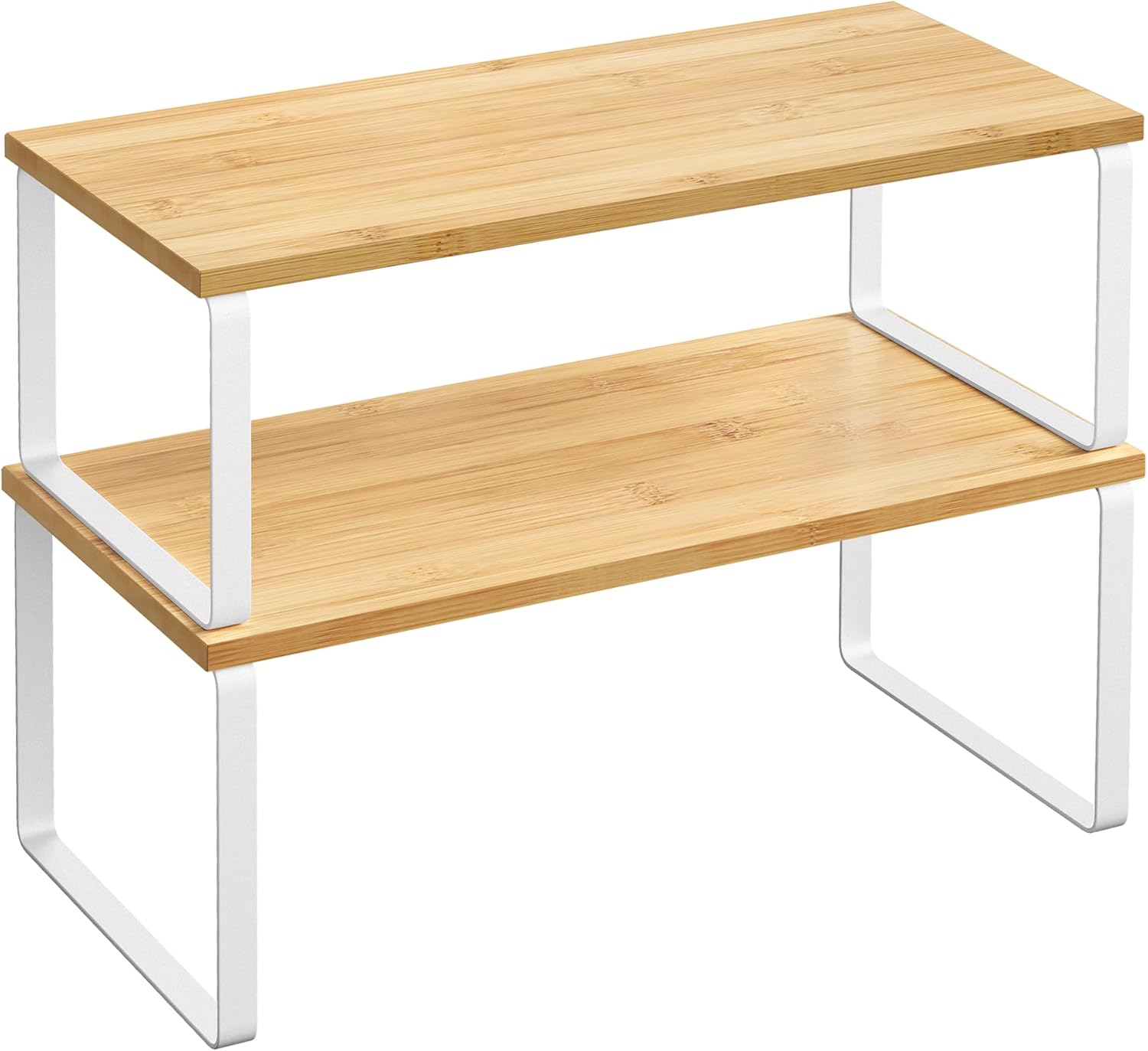 Gewürzregal 2er Set stapelbar erweiterbar Metall Holz weiss