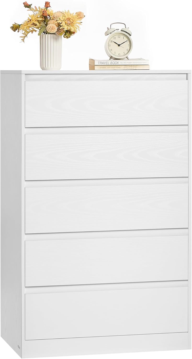 Kommode 5 Schubladen Schlafzimmer Schubladenschrank weiss