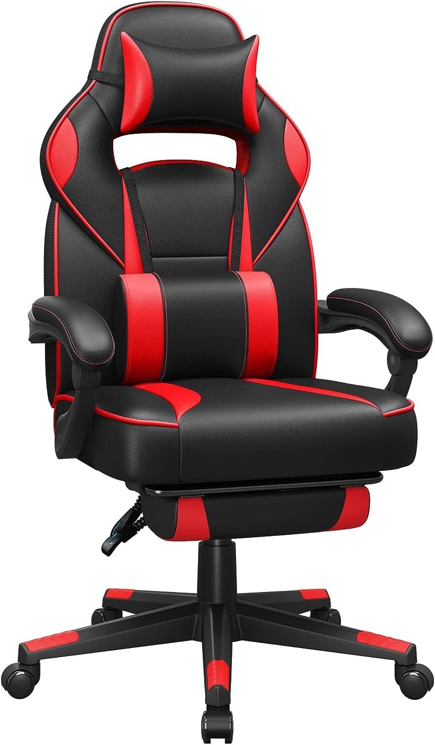 Gaming Stuhl mit Fussstütze und Kopfstütze ergonomisch