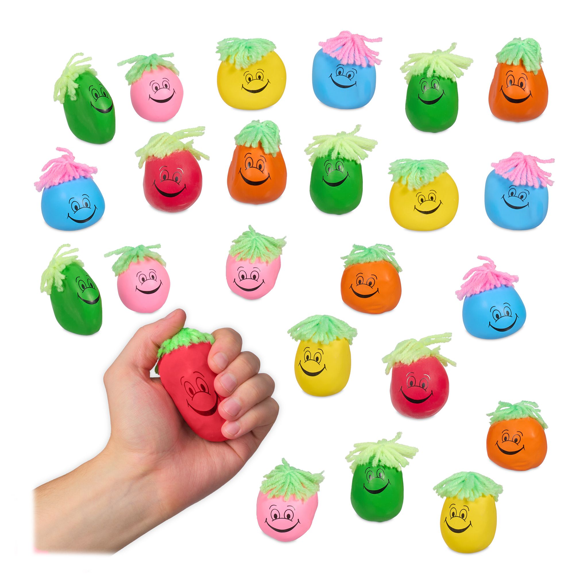 Stressball 6cm 24er-Set Blau-Gelb-Rot